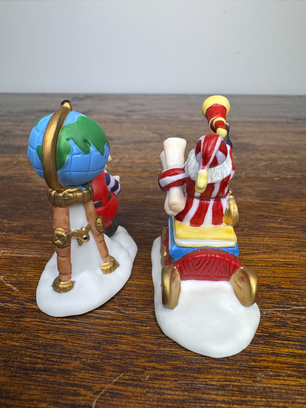 Retired Dept 56 Heritage Village "Charting Santa's Course" Set of 2 Figurines w/ Original Box