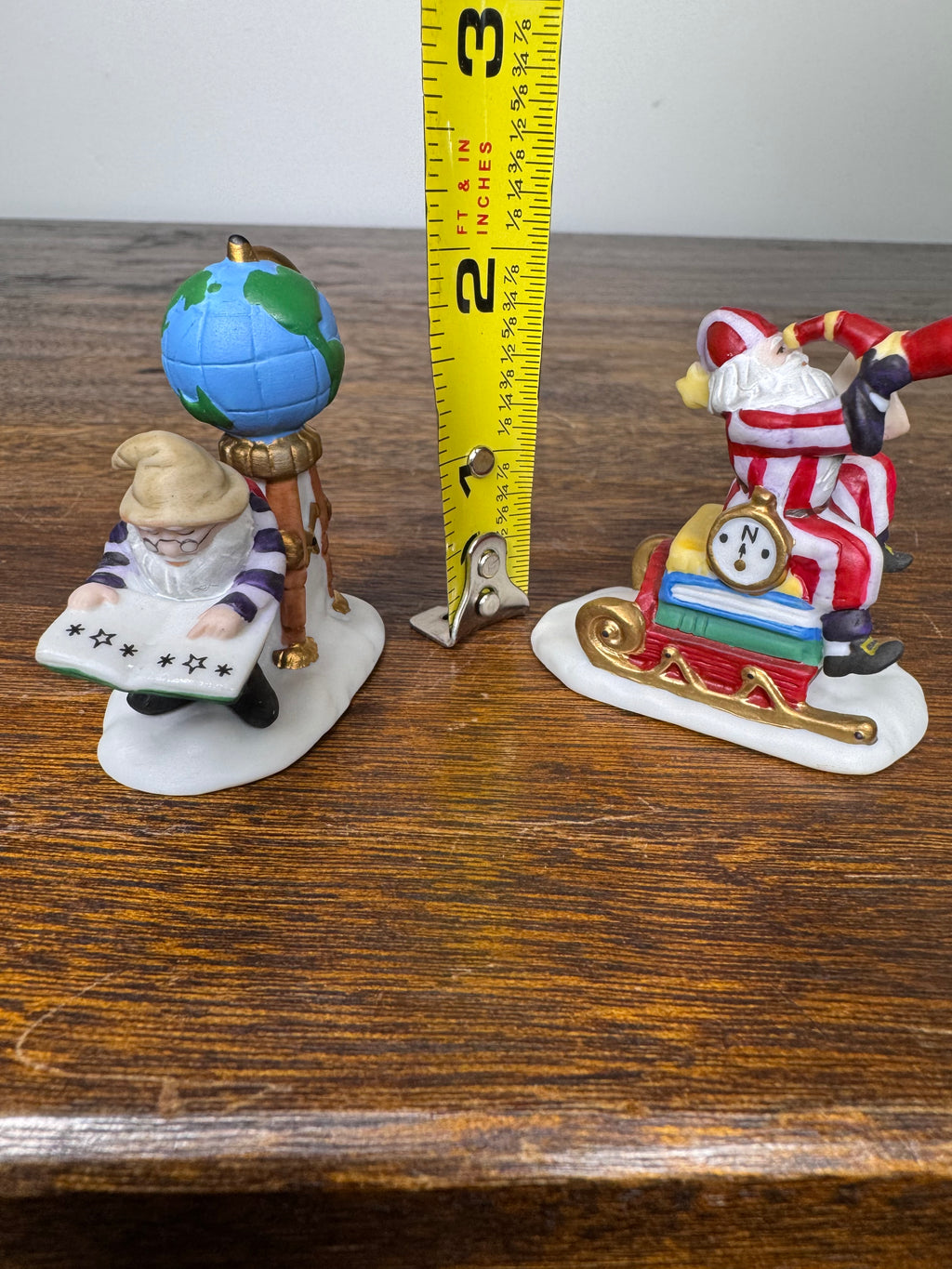 Retired Dept 56 Heritage Village "Charting Santa's Course" Set of 2 Figurines w/ Original Box