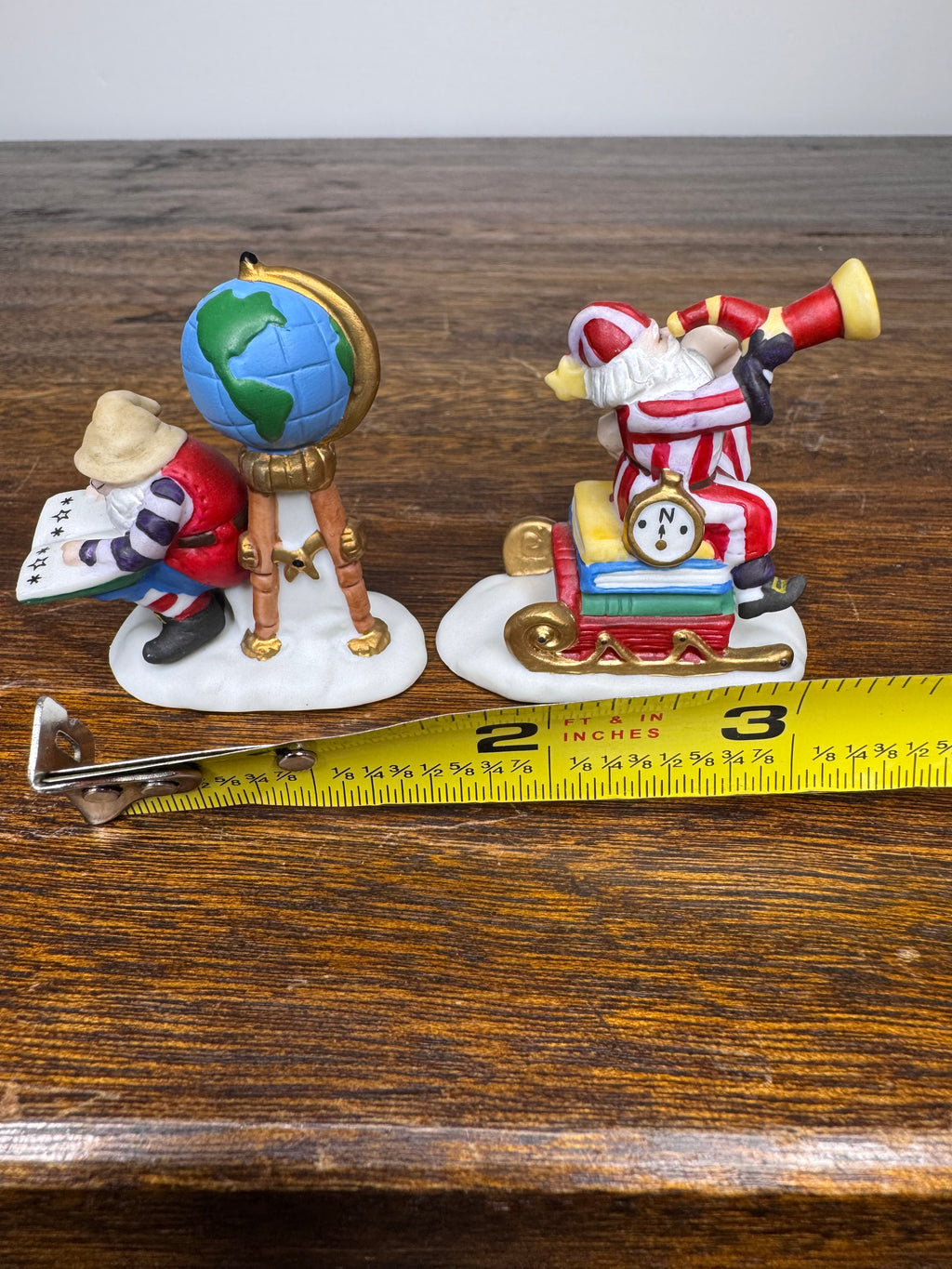 Retired Dept 56 Heritage Village "Charting Santa's Course" Set of 2 Figurines w/ Original Box