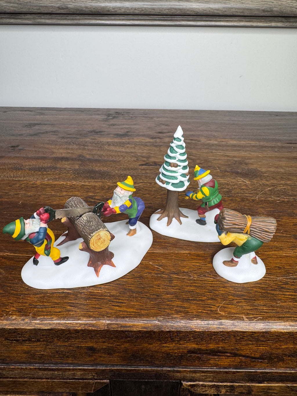 Retired Dept 56 Heritage Village "Woodsmen Elves" set of 3 w/ original Box