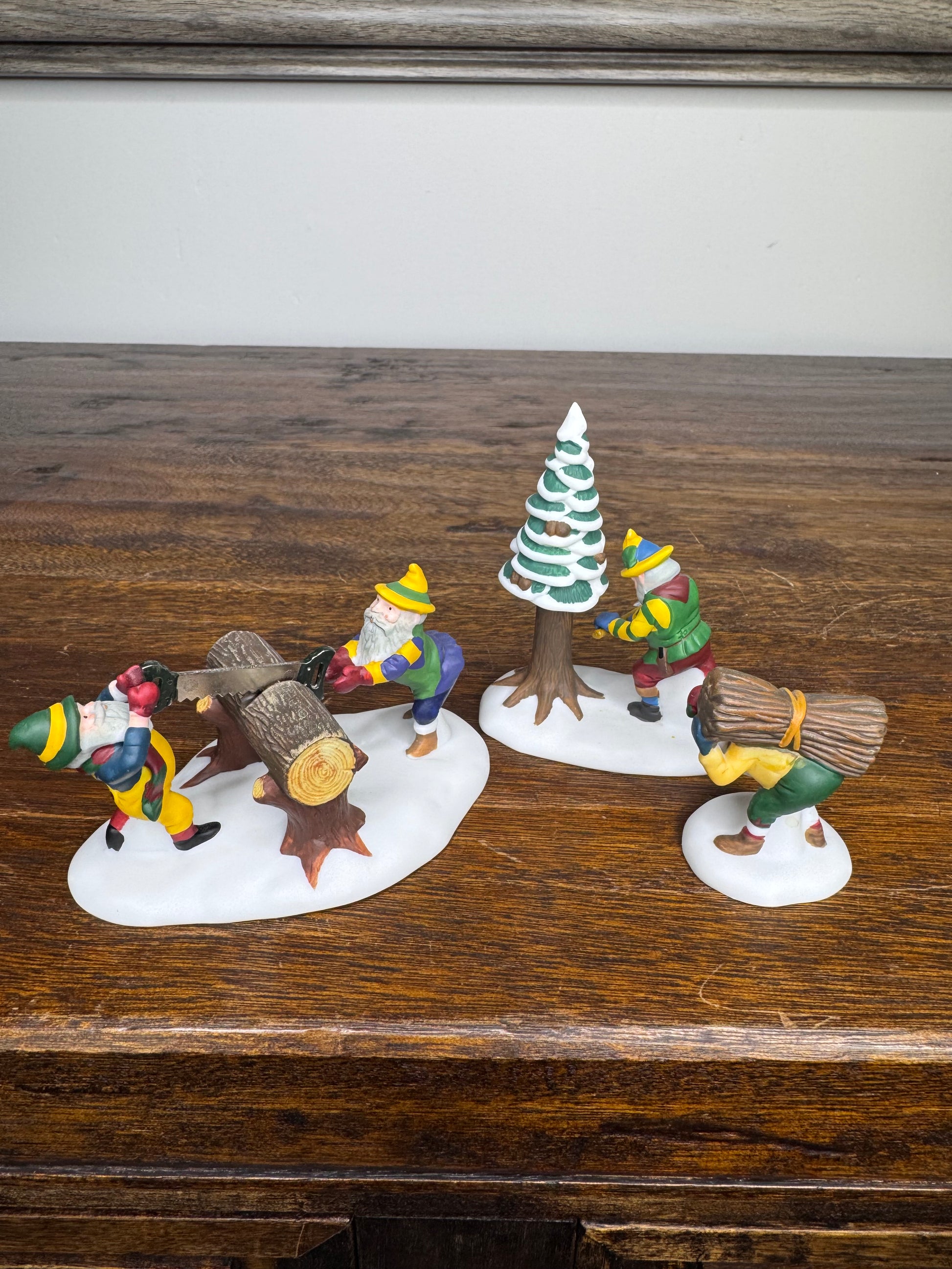 Retired Dept 56 Heritage Village "Woodsmen Elves" set of 3 w/ original Box