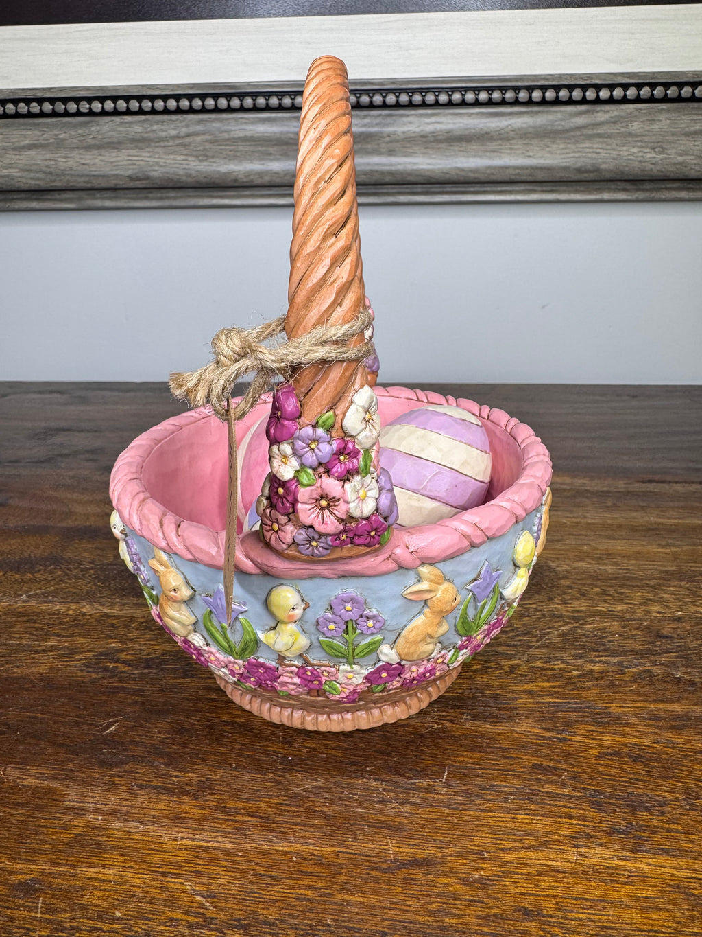 NIB Jim Shore Heartwood Creek 19th Annual Easter Basket w 3 Eggs w/ Original Box