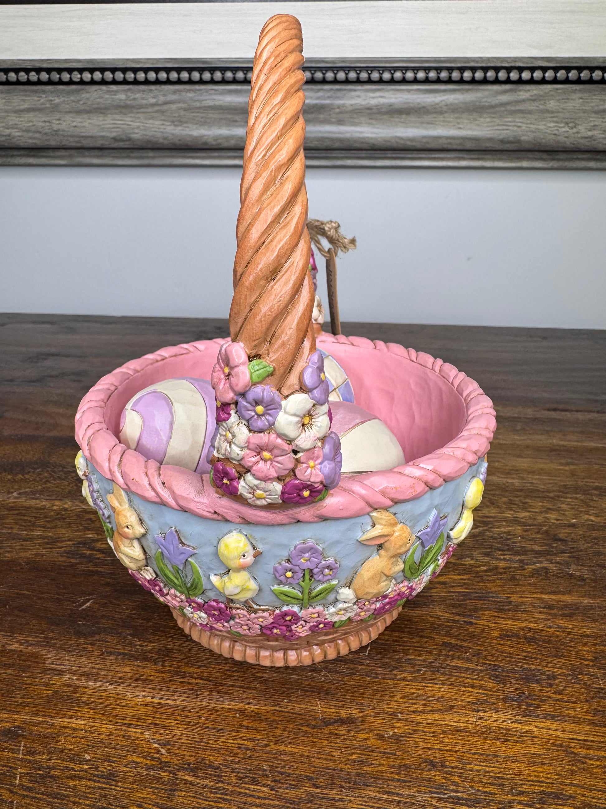 NIB Jim Shore Heartwood Creek 19th Annual Easter Basket w 3 Eggs w/ Original Box