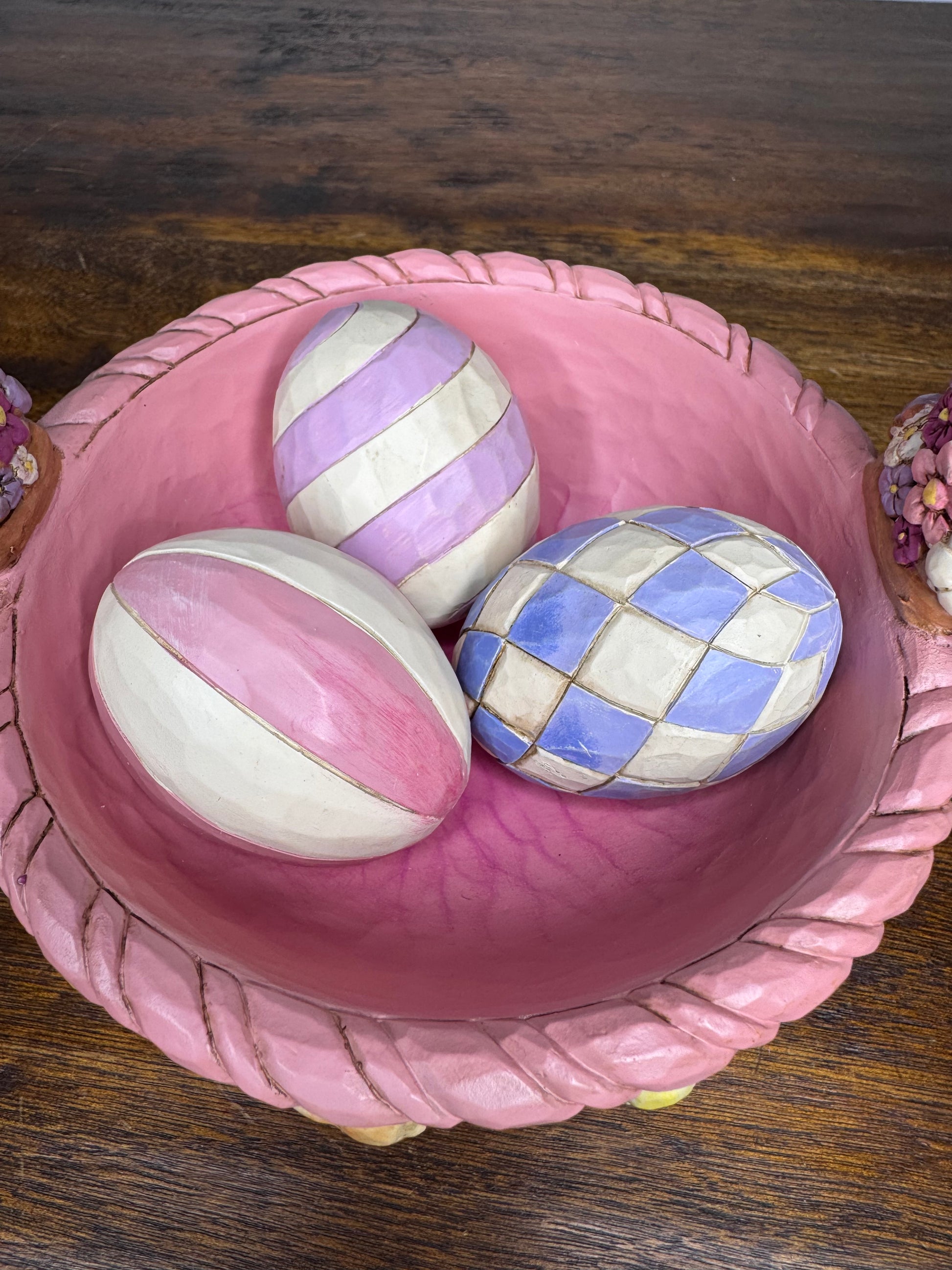 NIB Jim Shore Heartwood Creek 19th Annual Easter Basket w 3 Eggs w/ Original Box