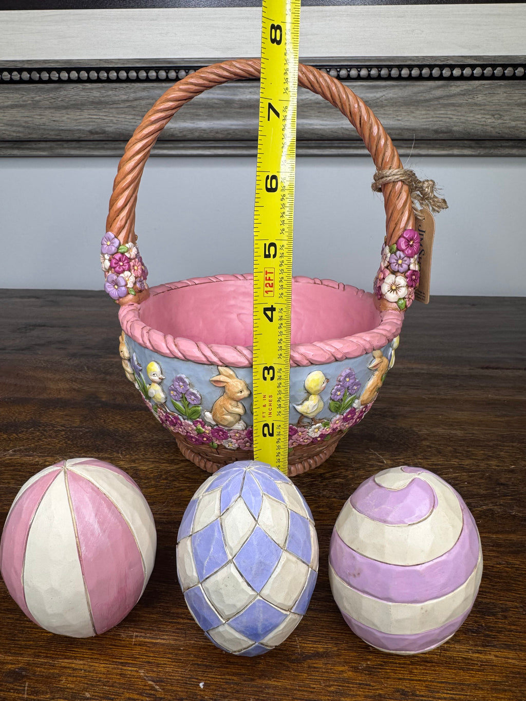 NIB Jim Shore Heartwood Creek 19th Annual Easter Basket w 3 Eggs w/ Original Box