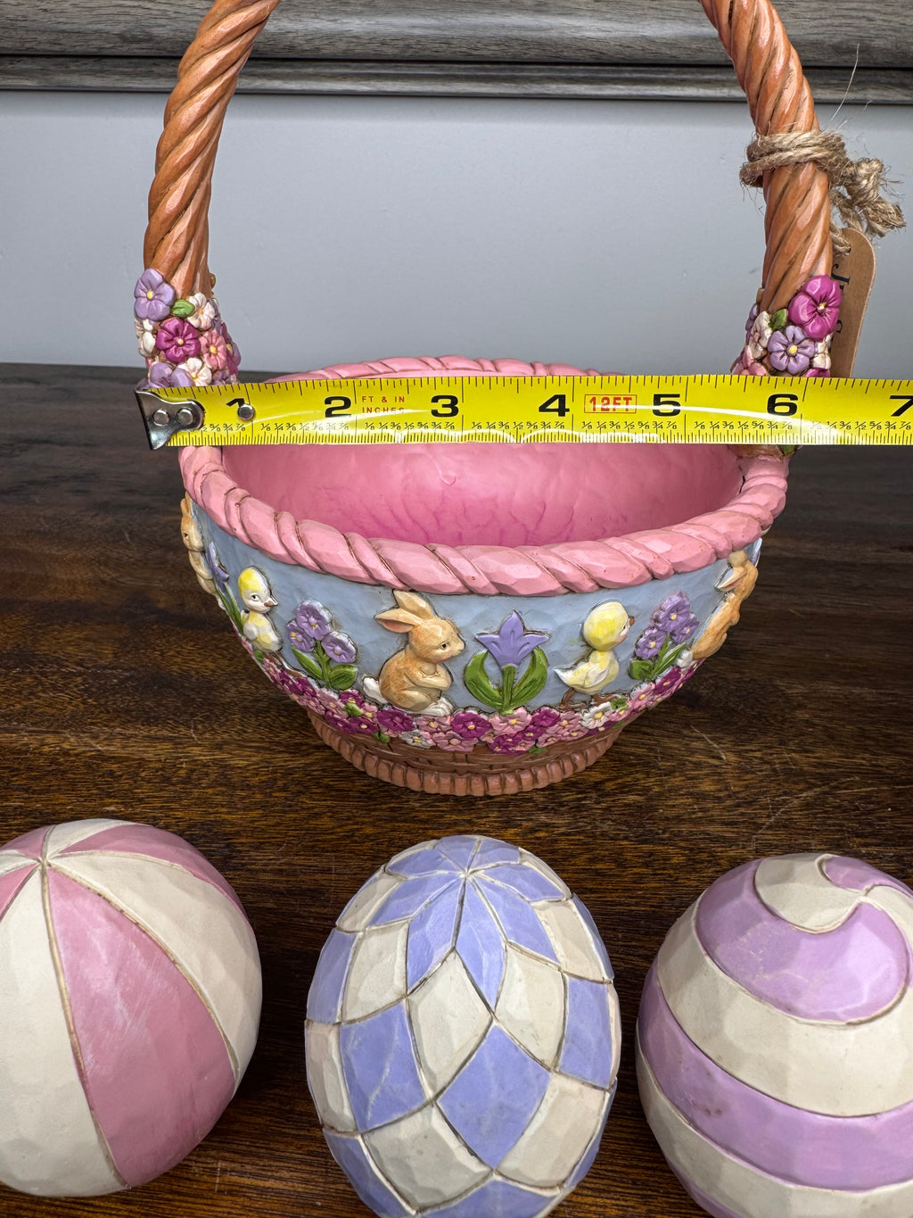 NIB Jim Shore Heartwood Creek 19th Annual Easter Basket w 3 Eggs w/ Original Box