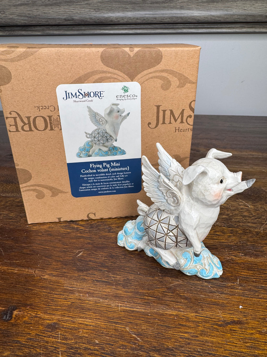 NIB Jim Shore Heartwood Creek Flying Pig Mini Figurine