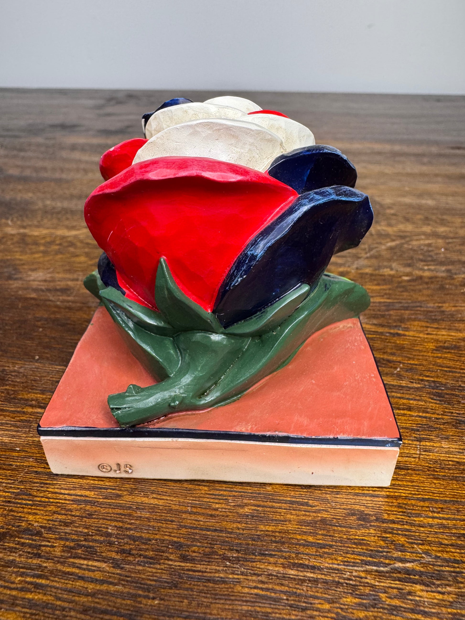 NIB Jim Shore Heartwood Creek Patriotic  "God Bless America" Mini Rose Figurine