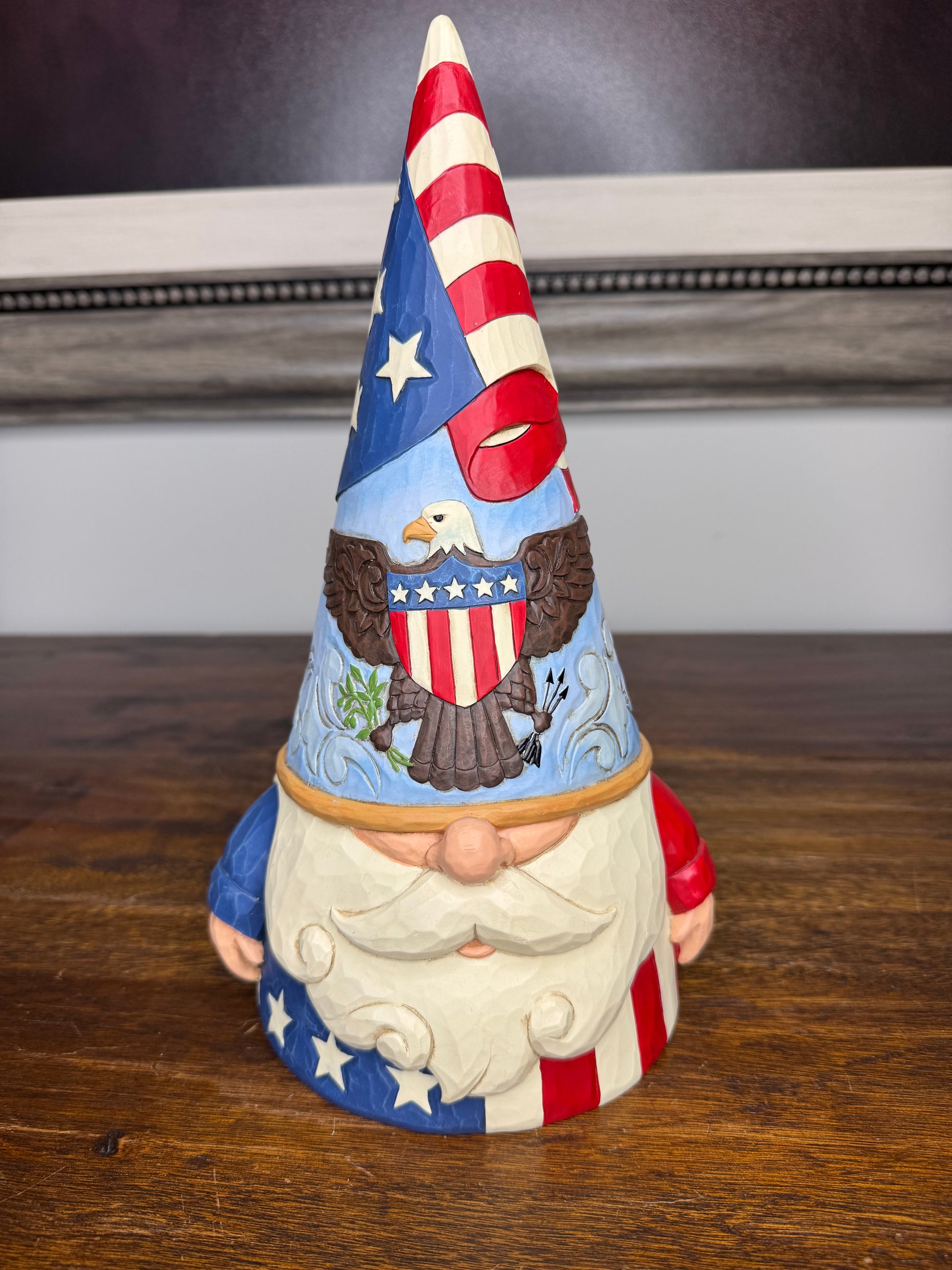 Large NIB Jim Shore Heartwood Creek Patriotic Gnome "Gnome of the Free"