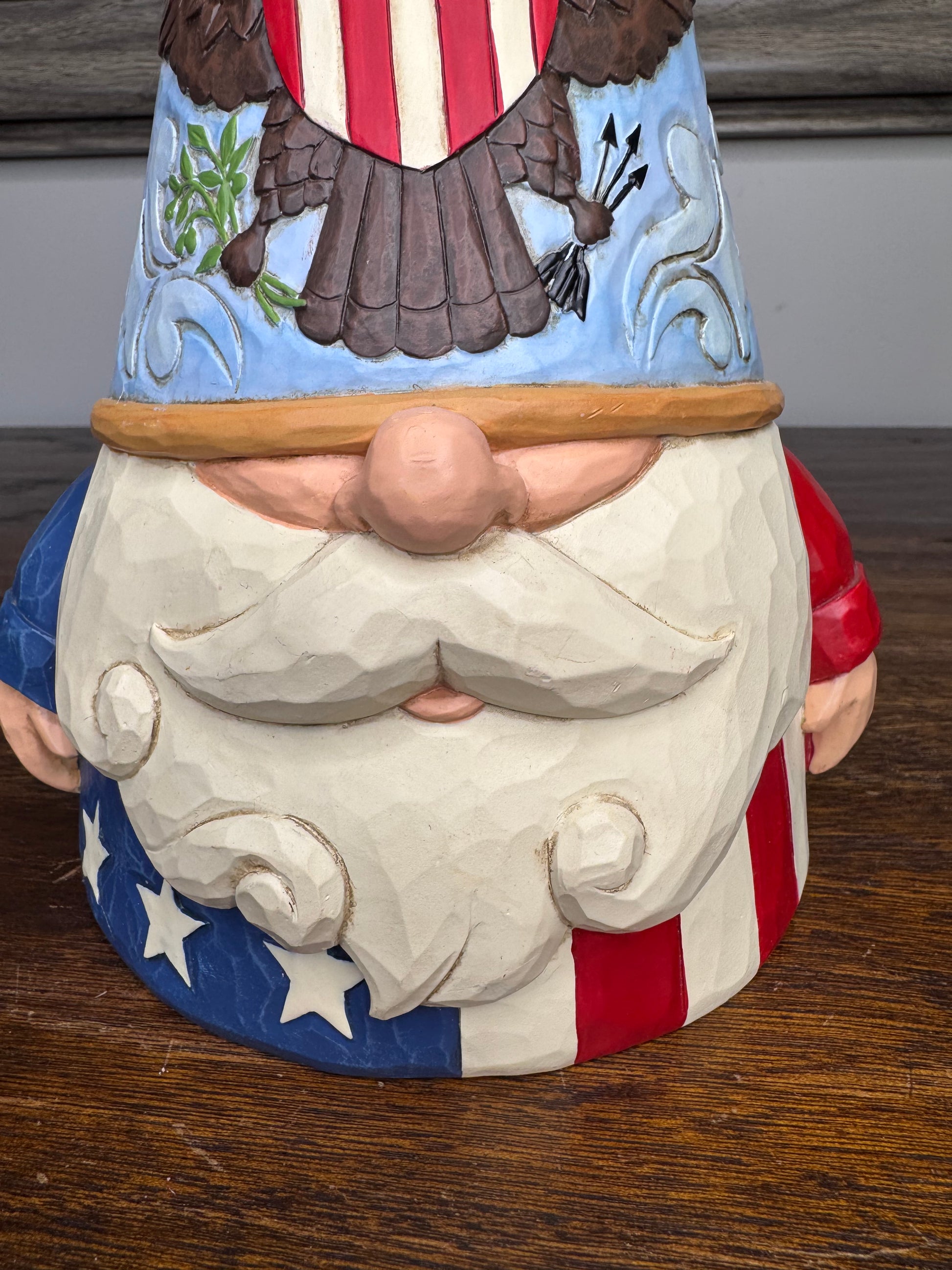 Large NIB Jim Shore Heartwood Creek Patriotic Gnome "Gnome of the Free"