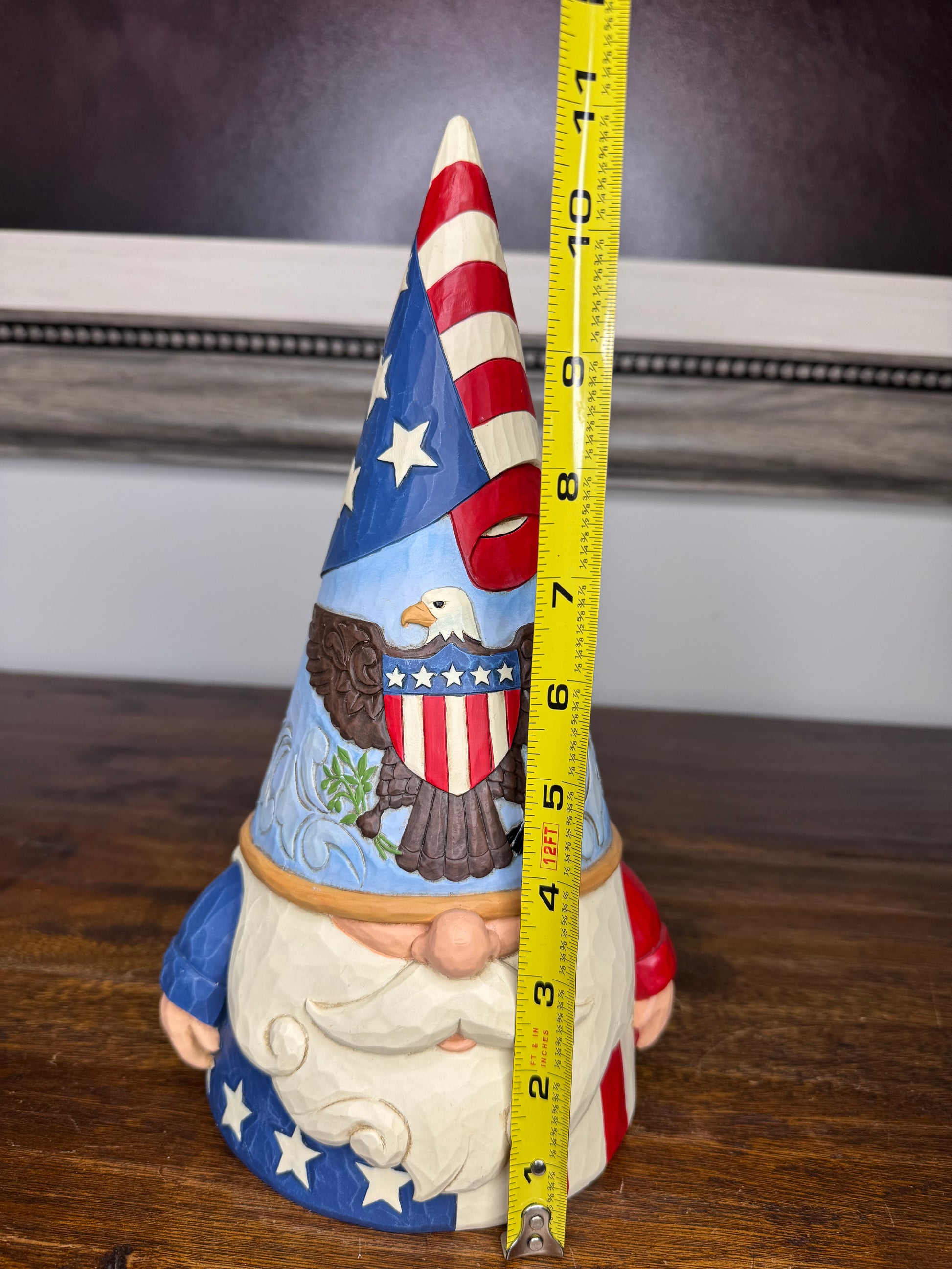 Large NIB Jim Shore Heartwood Creek Patriotic Gnome "Gnome of the Free"