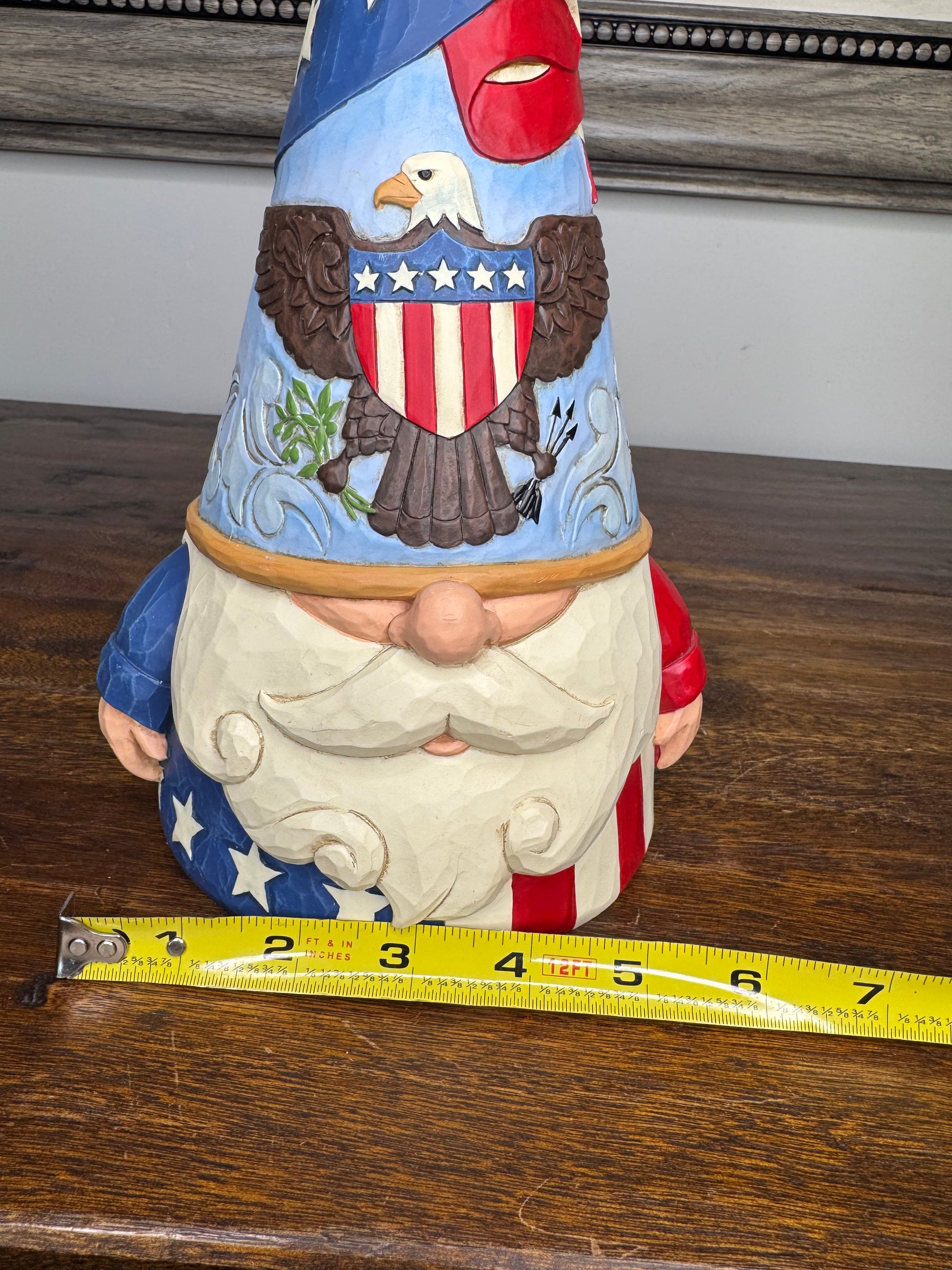 Large NIB Jim Shore Heartwood Creek Patriotic Gnome "Gnome of the Free"