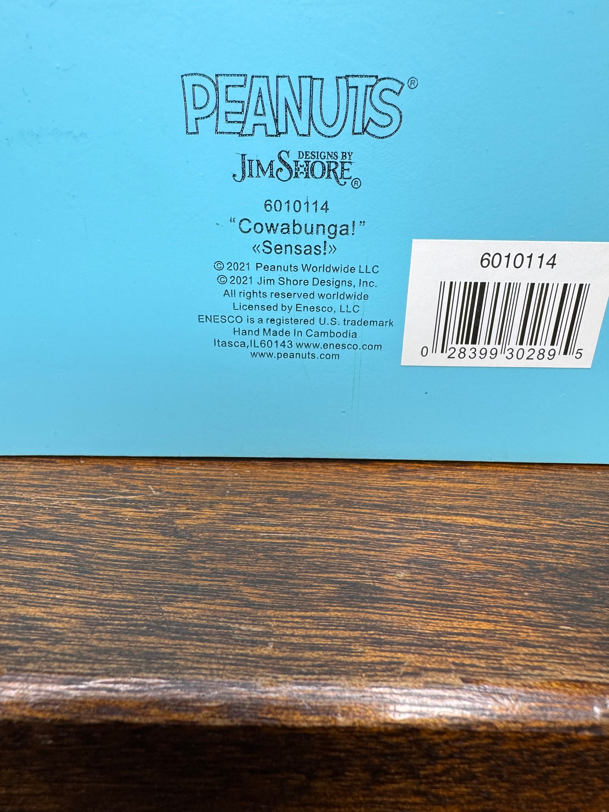 NIB Jim Shore Peanuts "Cowabunga!" Snoopy and Woodstock Surfing Figurine