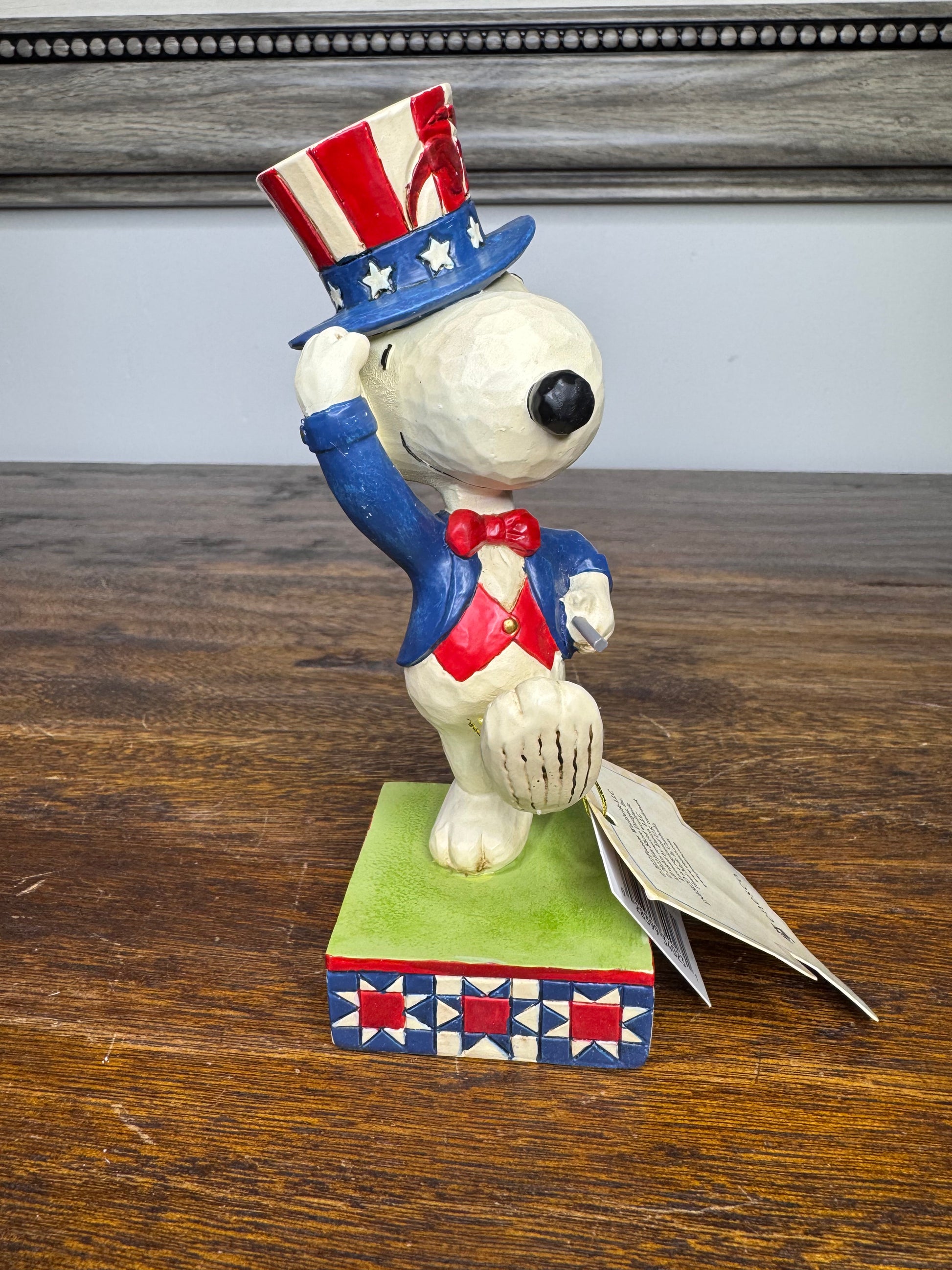 NIB Jim Shore Peanuts "Marching with Glory" Patriotic Figurine