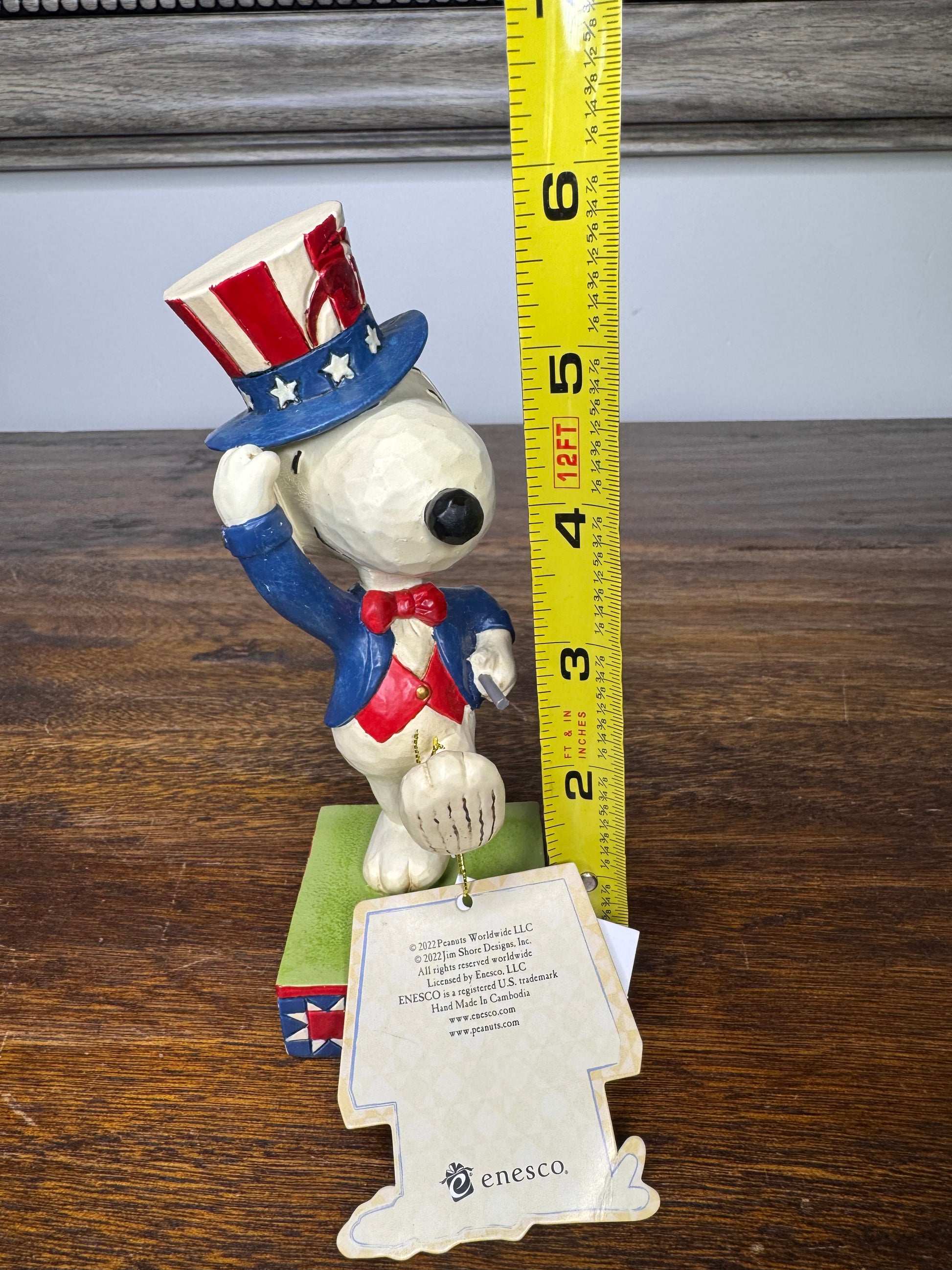 NIB Jim Shore Peanuts "Marching with Glory" Patriotic Figurine