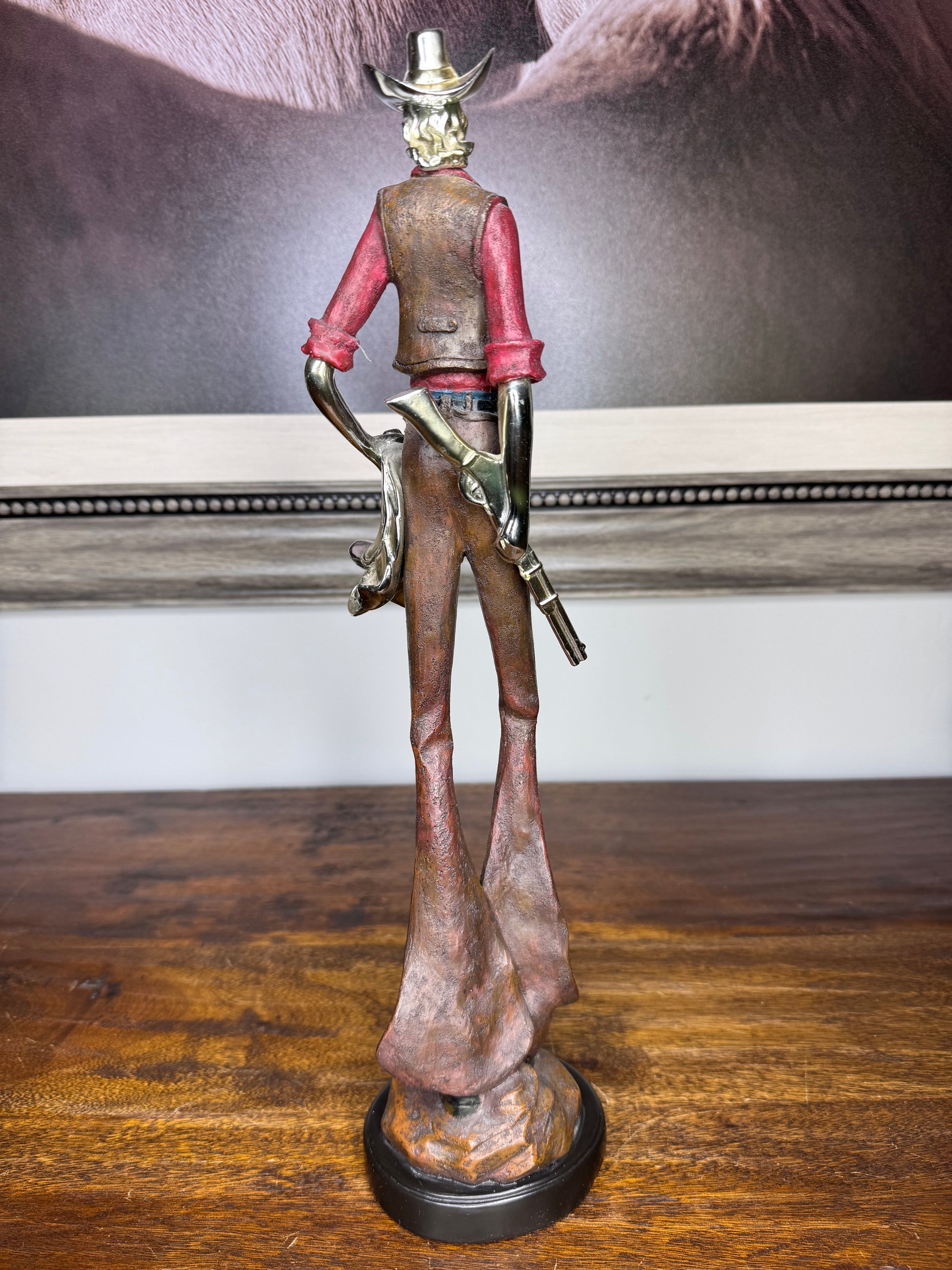 Unique Mixed Media Western Cowboy Figurines Set of 2 * READ FULL DESCRIPTION*