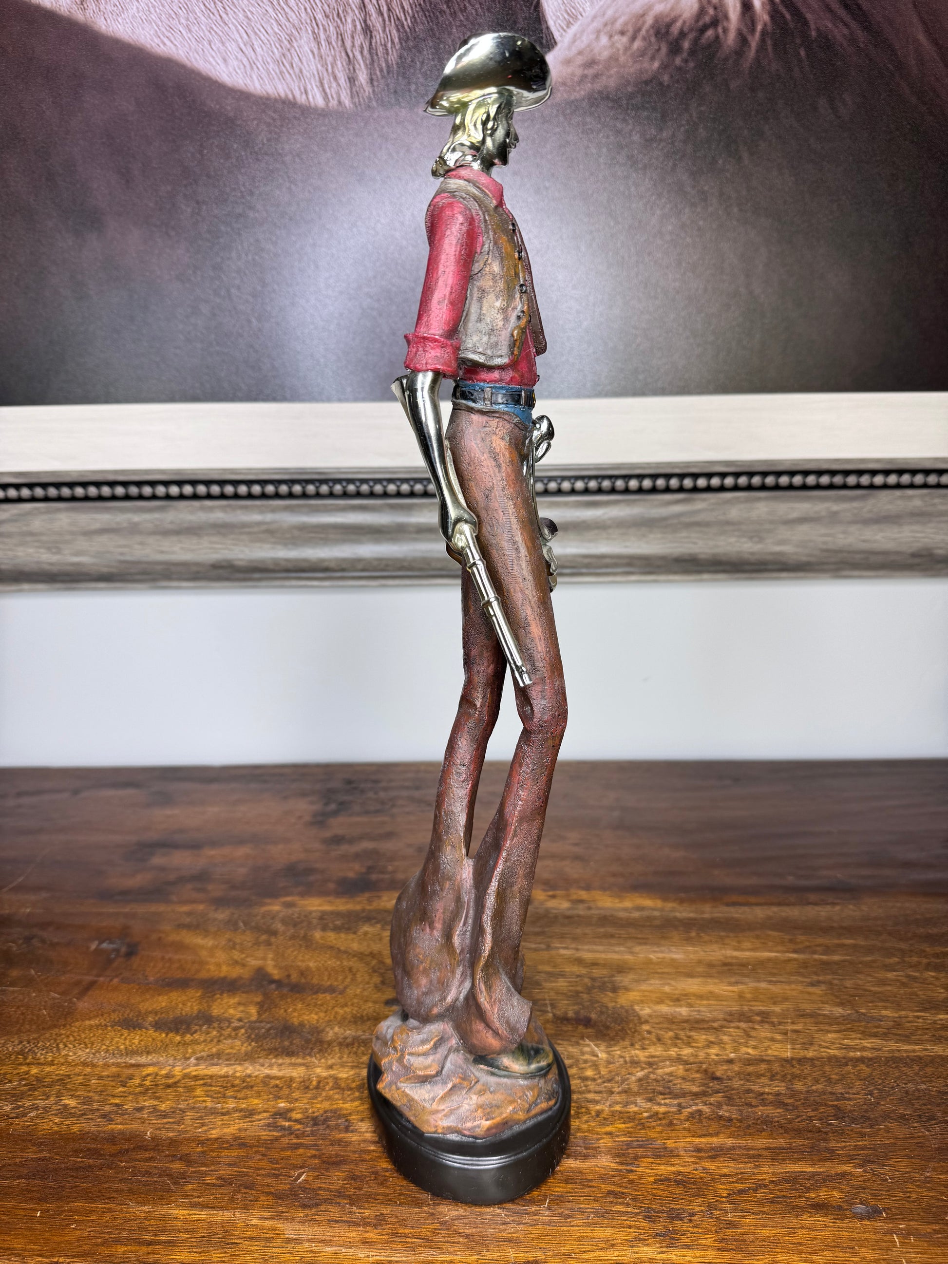 Unique Mixed Media Western Cowboy Figurines Set of 2 * READ FULL DESCRIPTION*