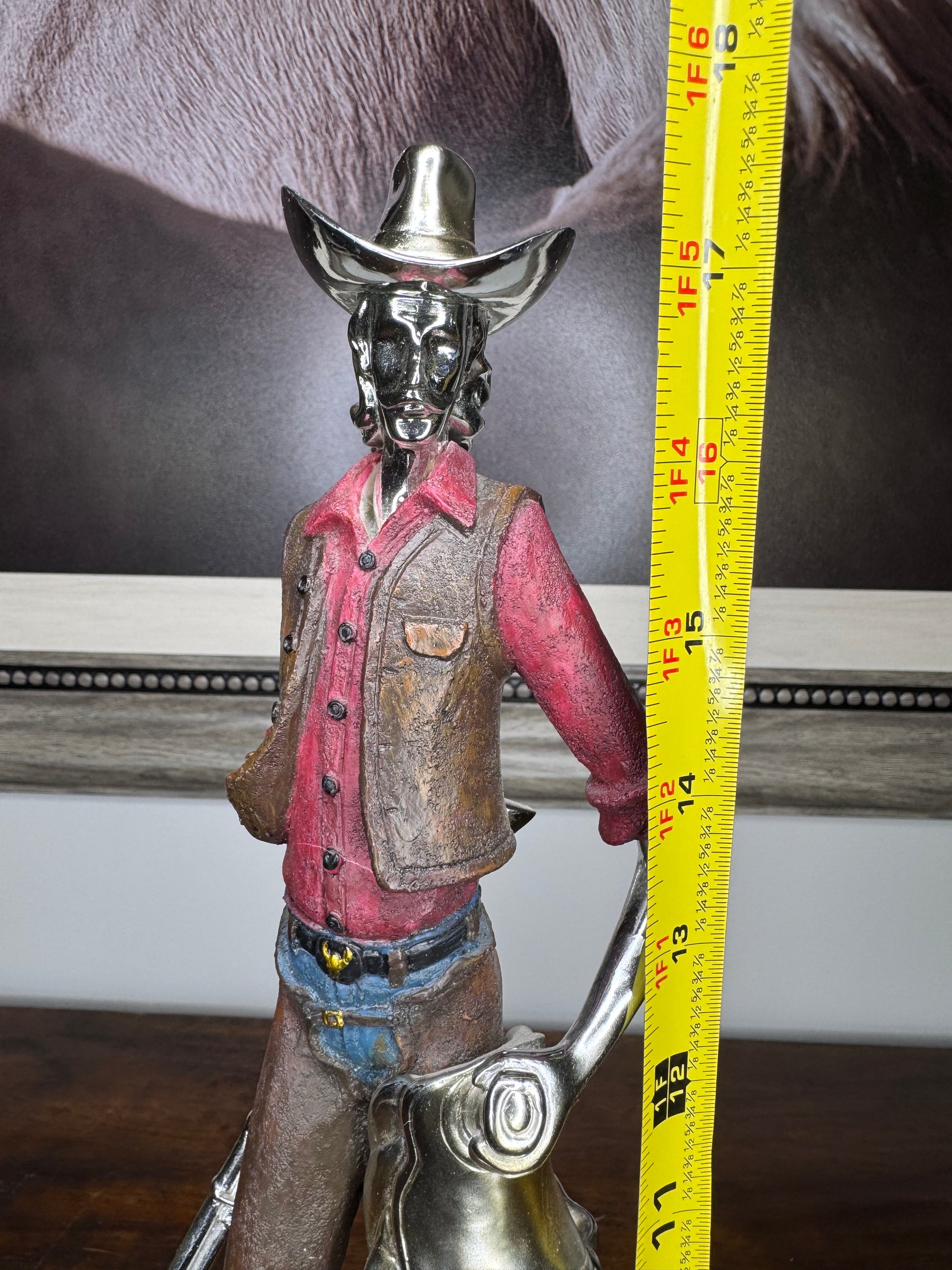 Unique Mixed Media Western Cowboy Figurines Set of 2 * READ FULL DESCRIPTION*