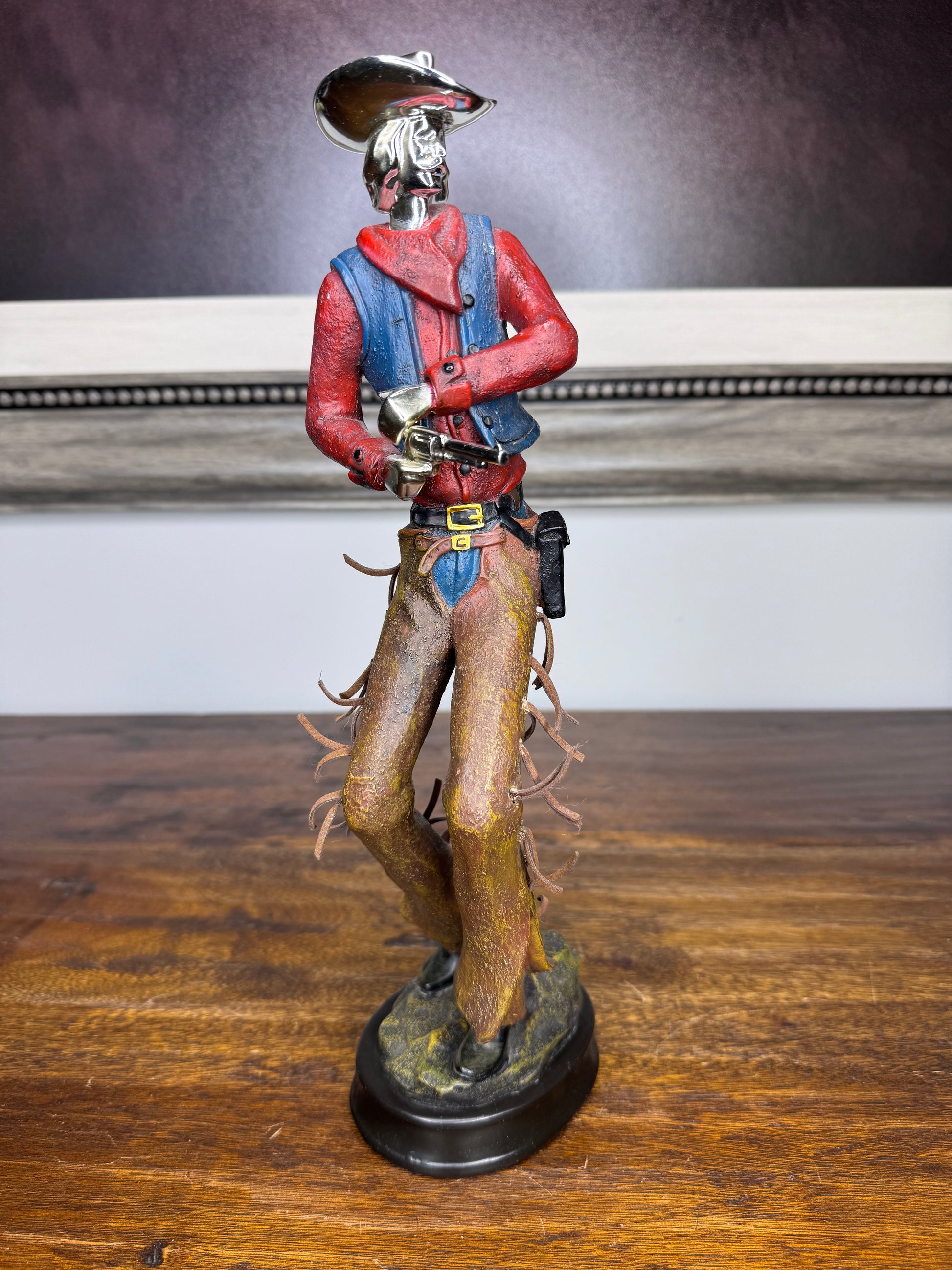 Unique Mixed Media Western Cowboy Figurines Set of 2 * READ FULL DESCRIPTION*