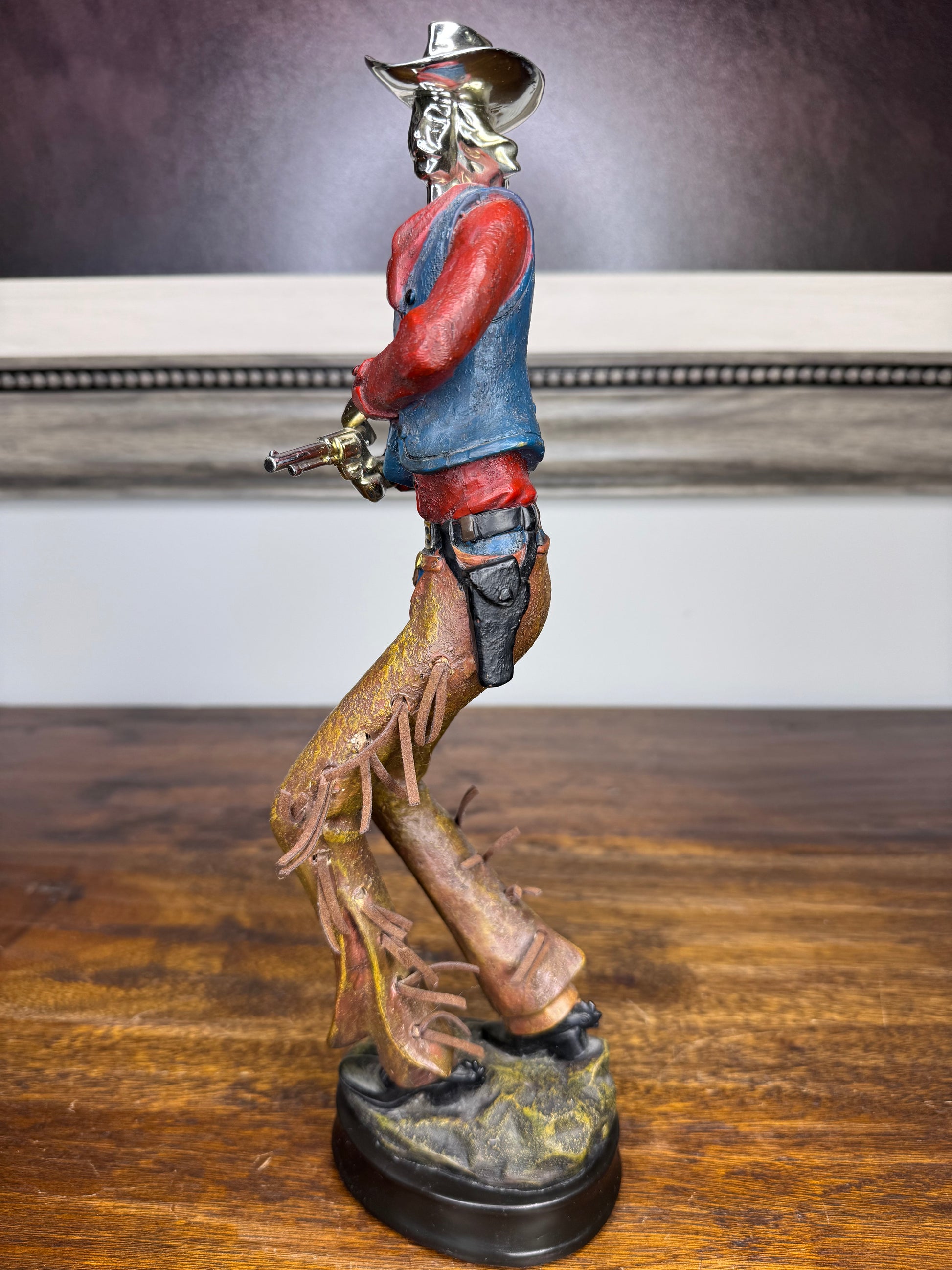 Unique Mixed Media Western Cowboy Figurines Set of 2 * READ FULL DESCRIPTION*