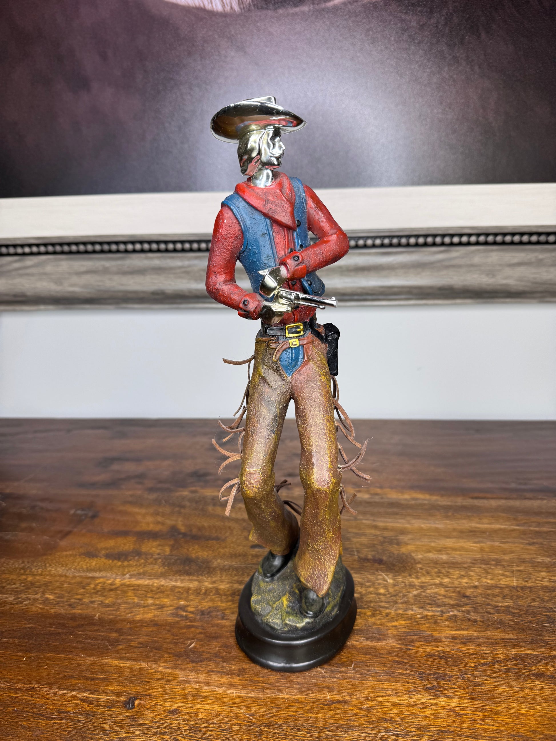Unique Mixed Media Western Cowboy Figurines Set of 2 * READ FULL DESCRIPTION*