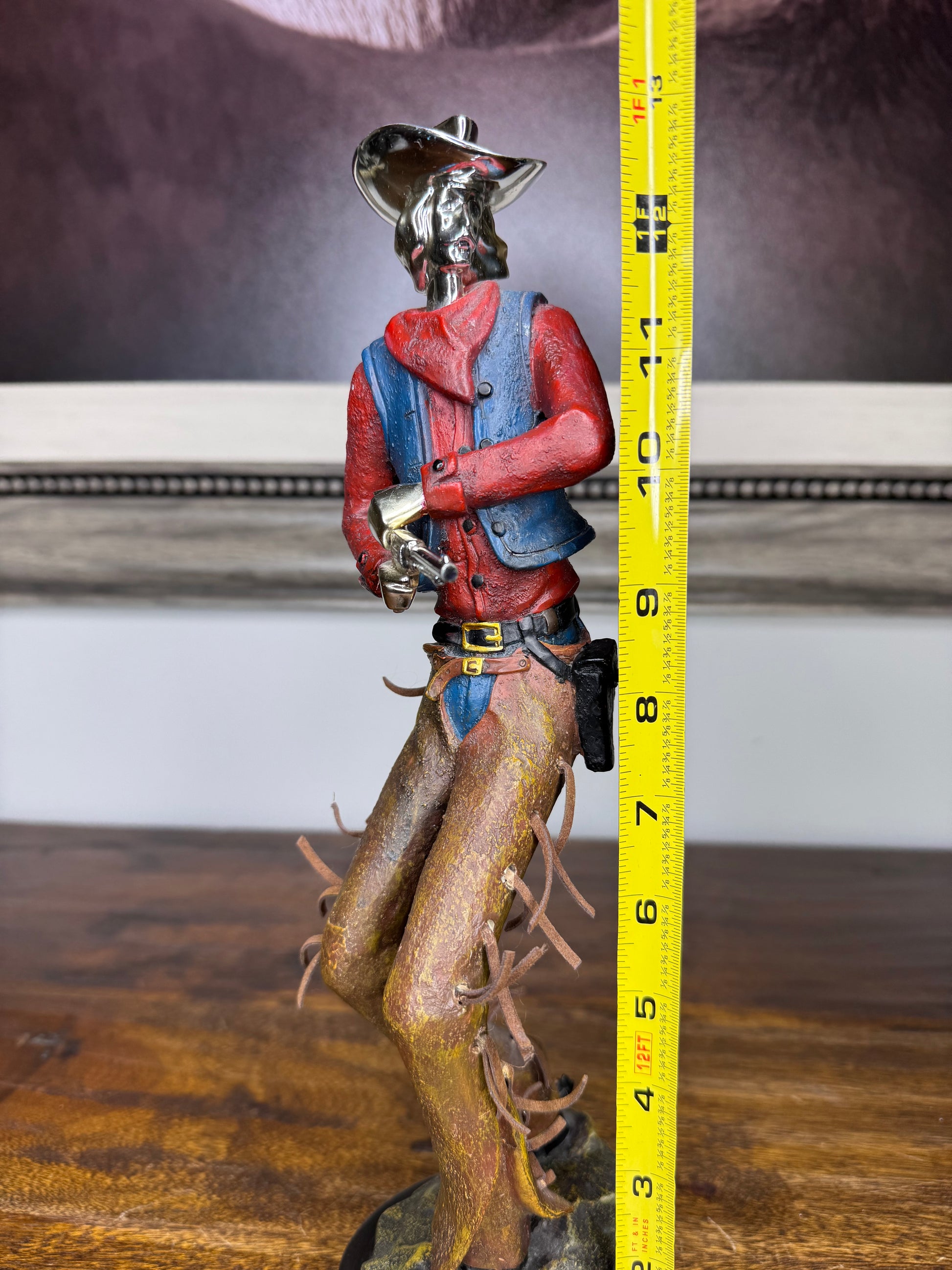 Unique Mixed Media Western Cowboy Figurines Set of 2 * READ FULL DESCRIPTION*