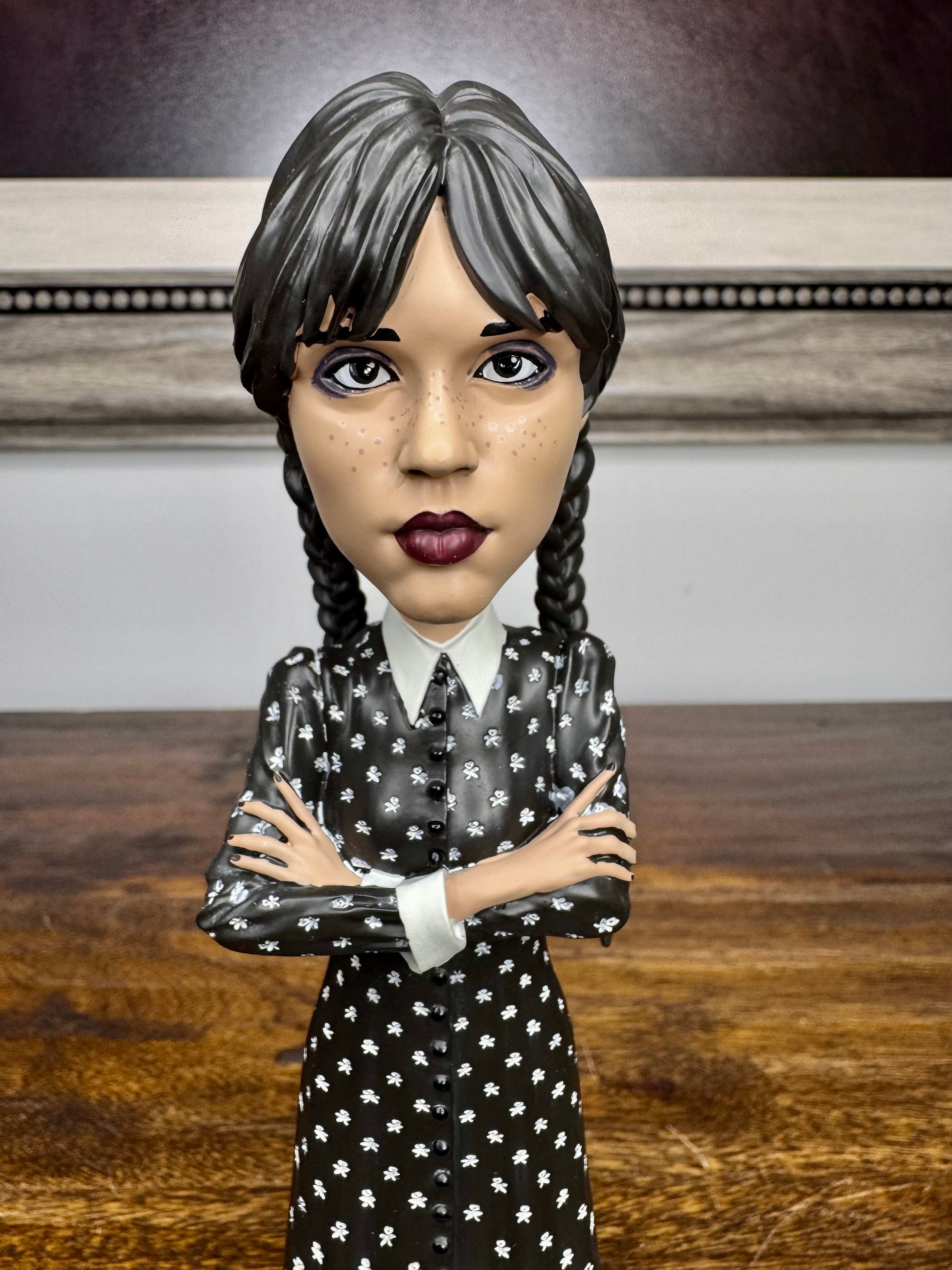 NIB Wednesday Addams Head Knocker Figurine