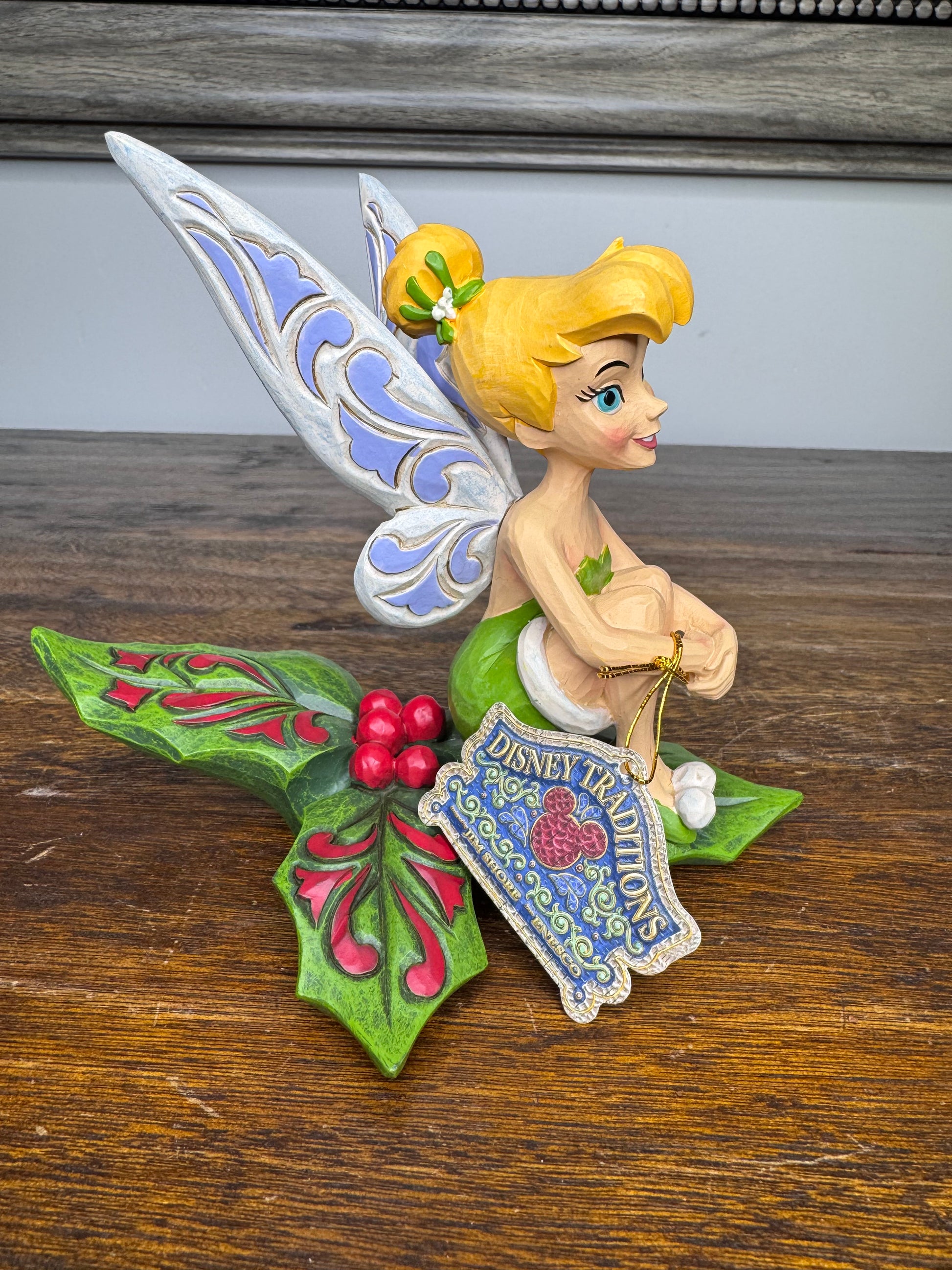 NIB Disney Traditions Tinkerbell  "Happy-Holly Days" Figurine