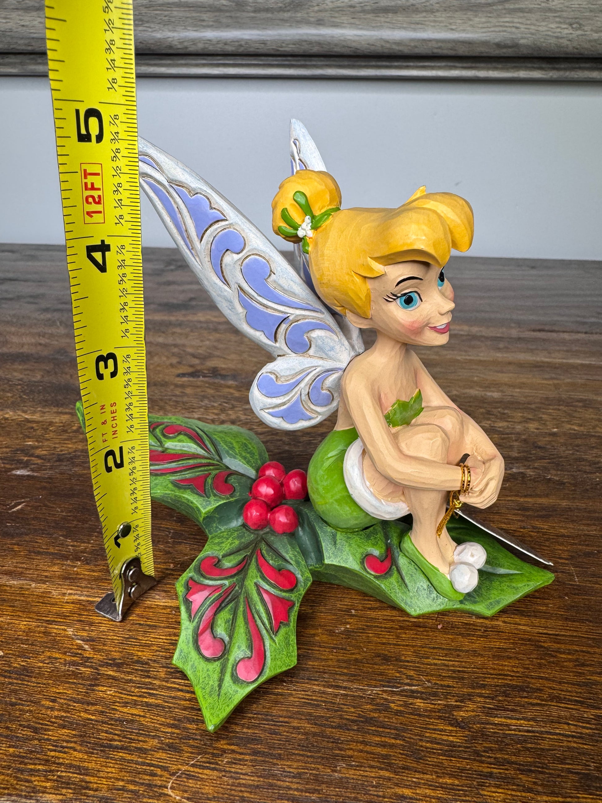NIB Disney Traditions Tinkerbell  "Happy-Holly Days" Figurine