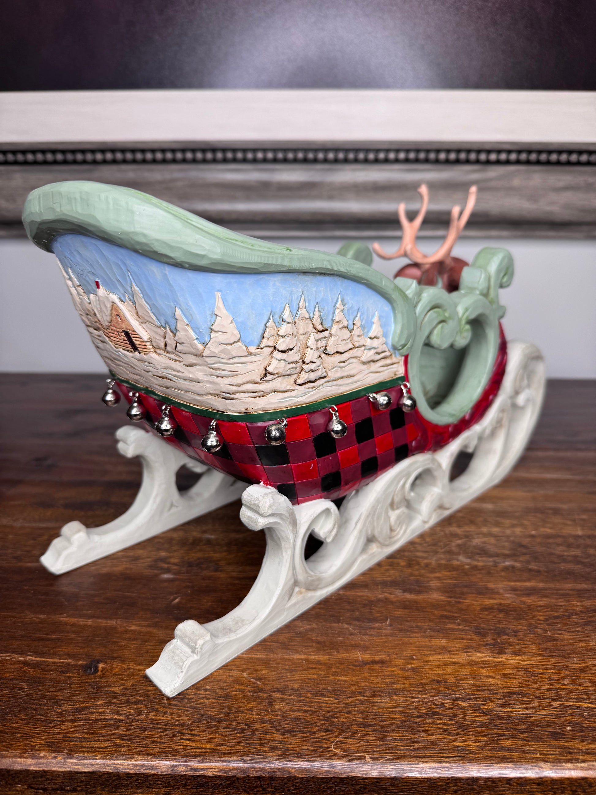 Large NIB Jim Shore Heartwood Creek Highland Glen Sleigh