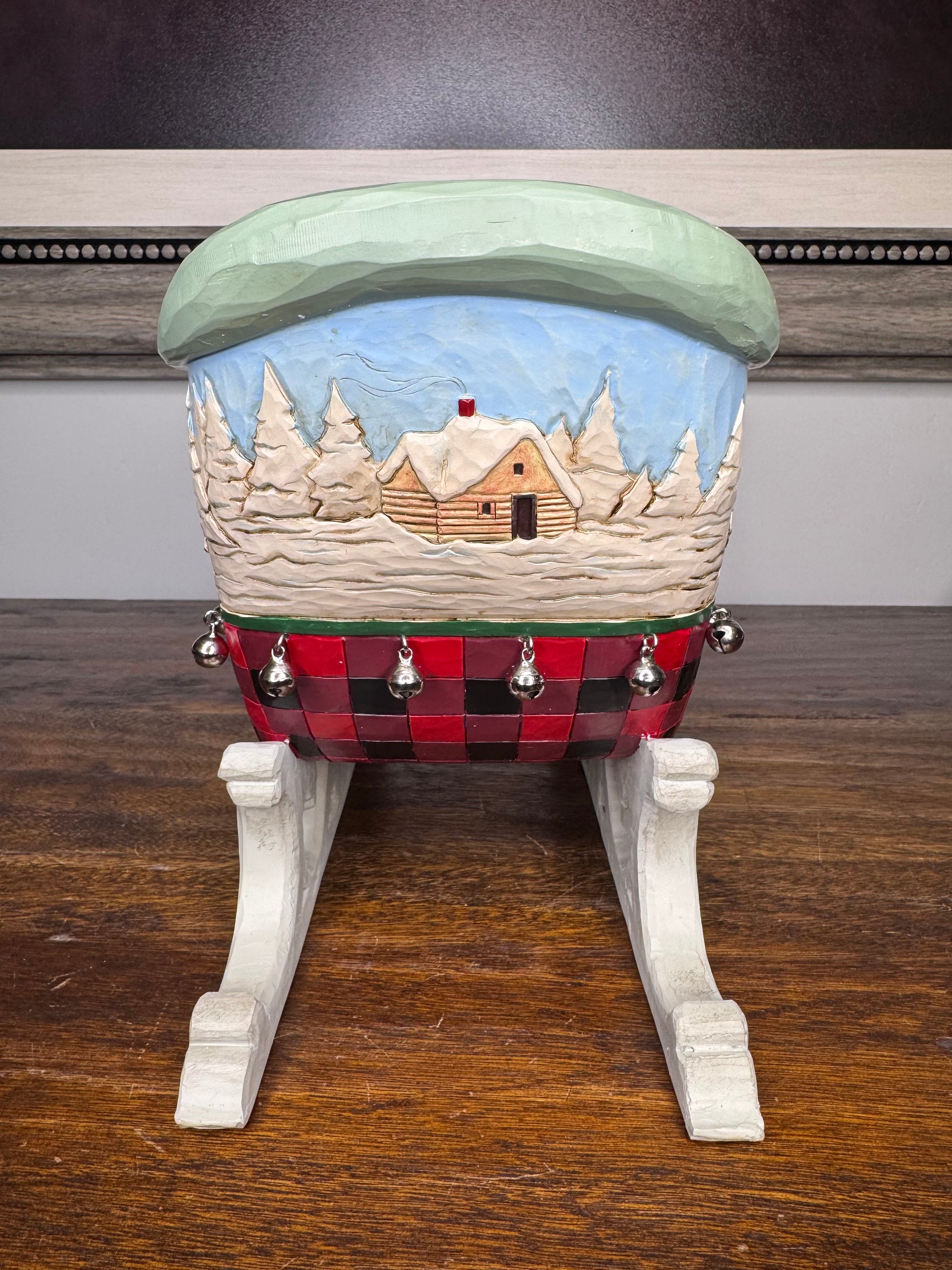 Large NIB Jim Shore Heartwood Creek Highland Glen Sleigh