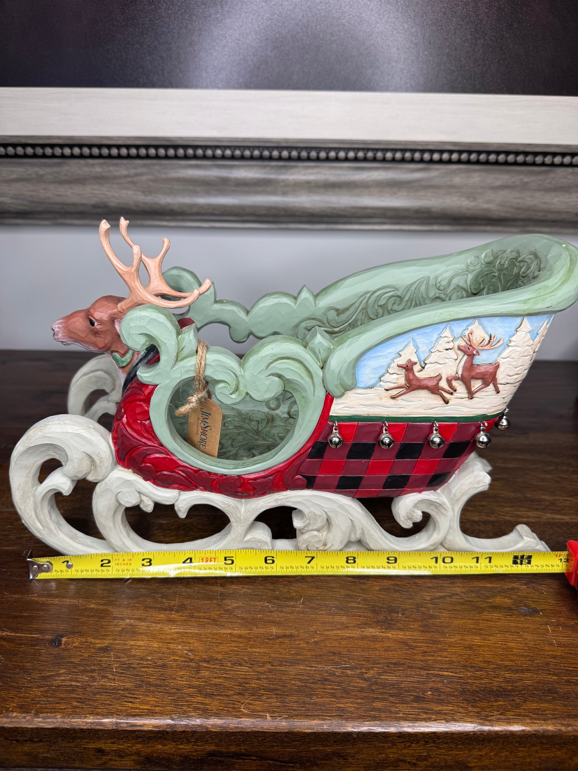 Large NIB Jim Shore Heartwood Creek Highland Glen Sleigh