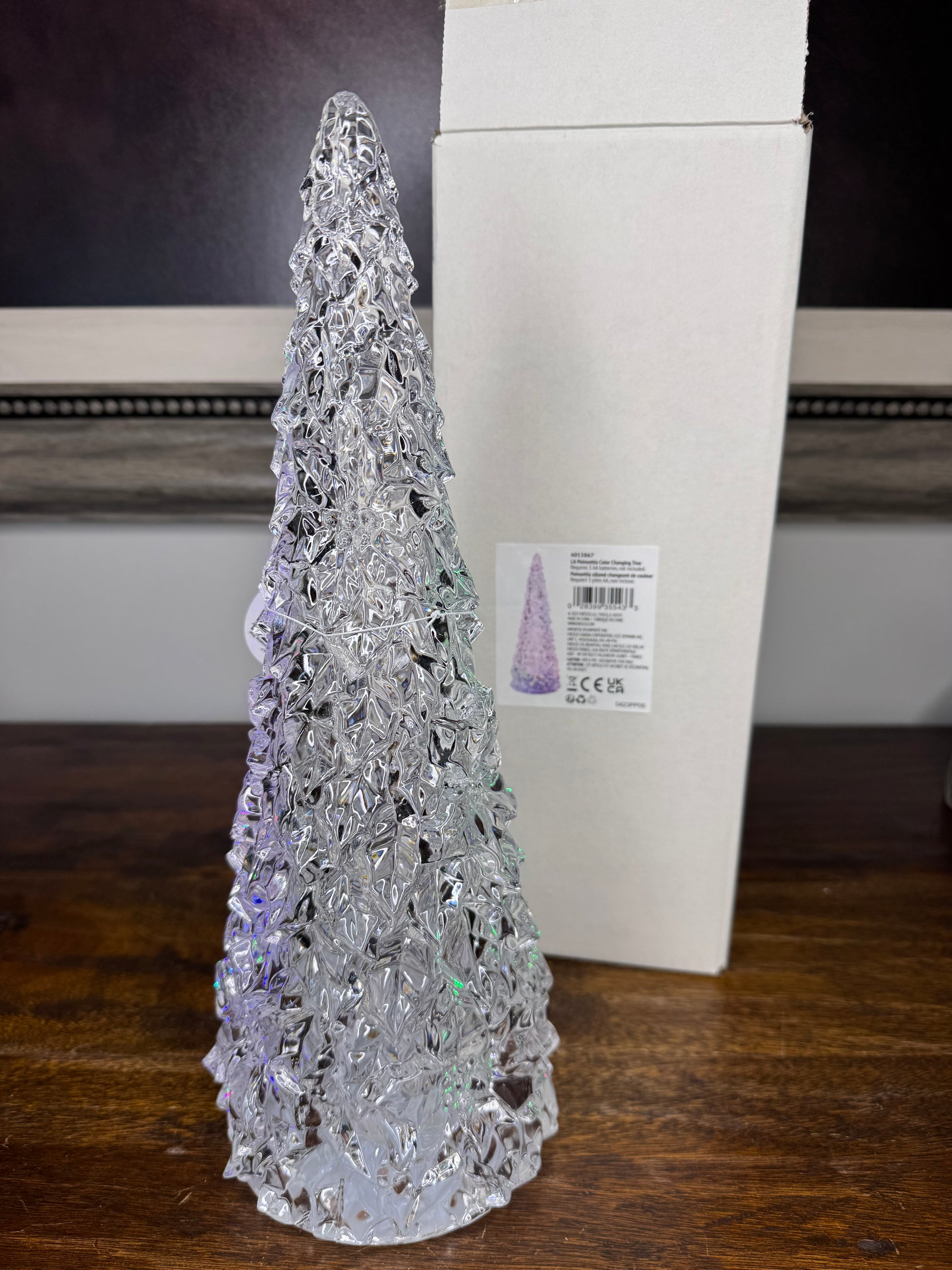 NIB Enesco Facets Light Up Color Changing Tree