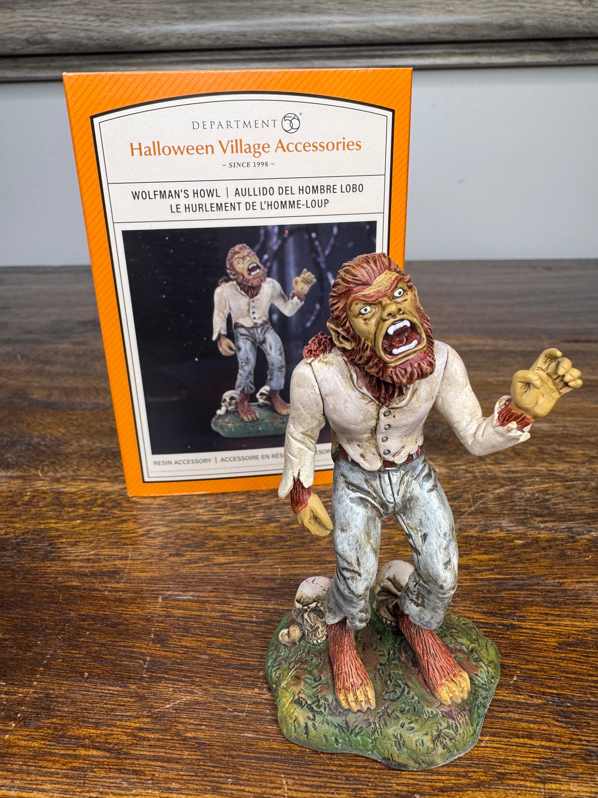 NIB Dept 56 Village Cross Accessory "Wolfman's Howl" Figurine