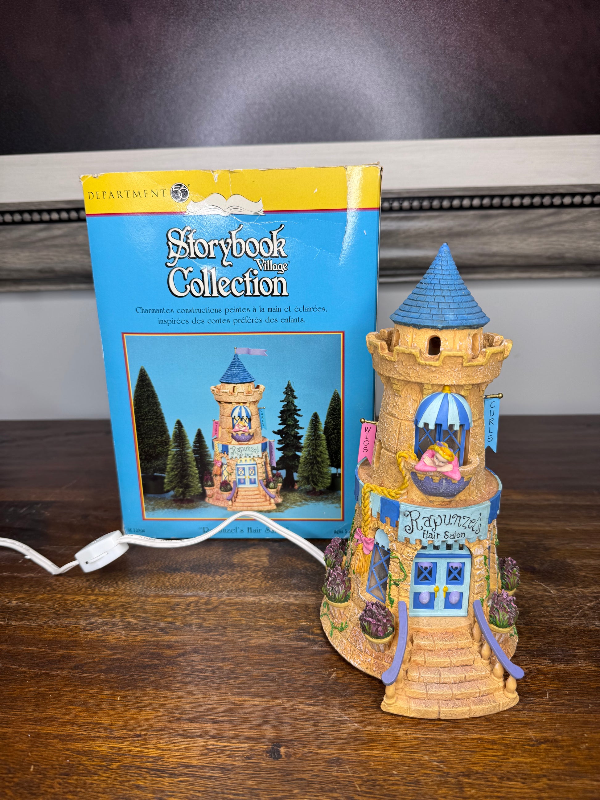 Retired Dept 56 Storybook Village Rapunzel"s Hair Salon w/ Original Box *READ FULL DESCRIPTION*