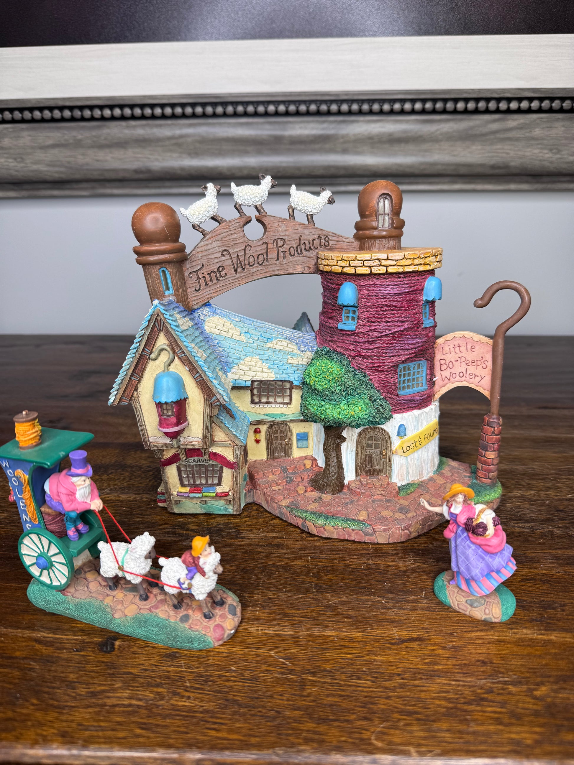 Retired Dept 56 Storybook Village "Little Bo Peep's Woolery" Light Up Building w/Original Box