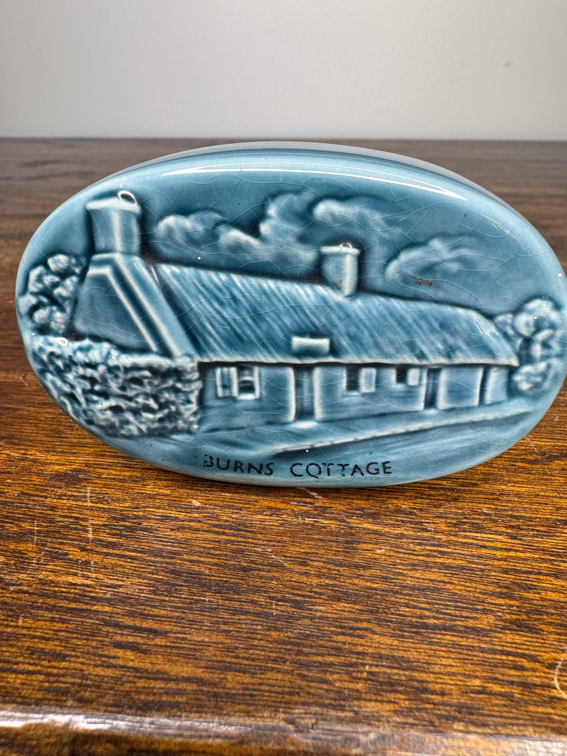 Vintage Small Beneagles Scotch Whisky Decanter w/ Burns Cottage Image