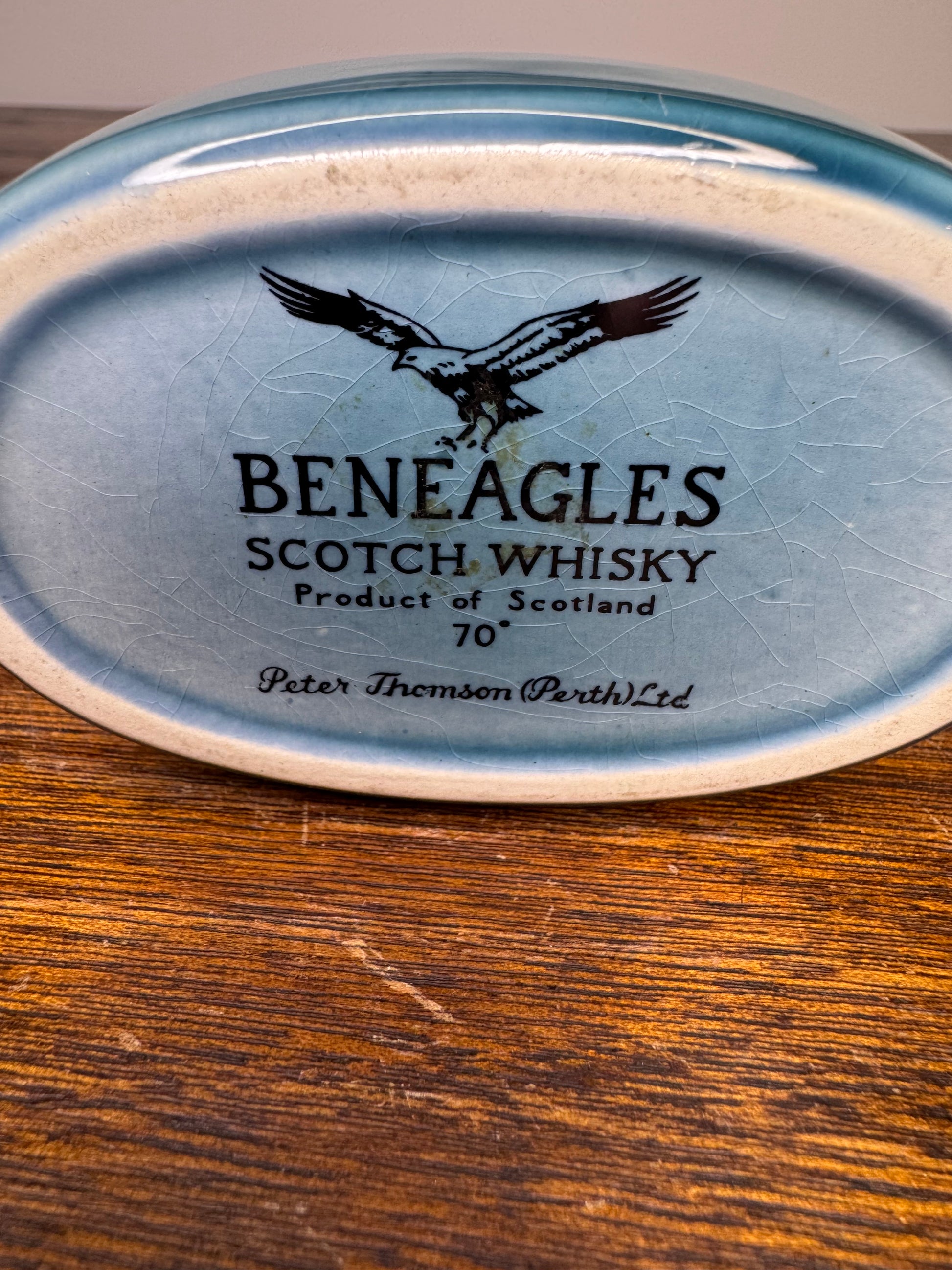 Vintage Small Beneagles Scotch Whisky Decanter w/ Burns Cottage Image