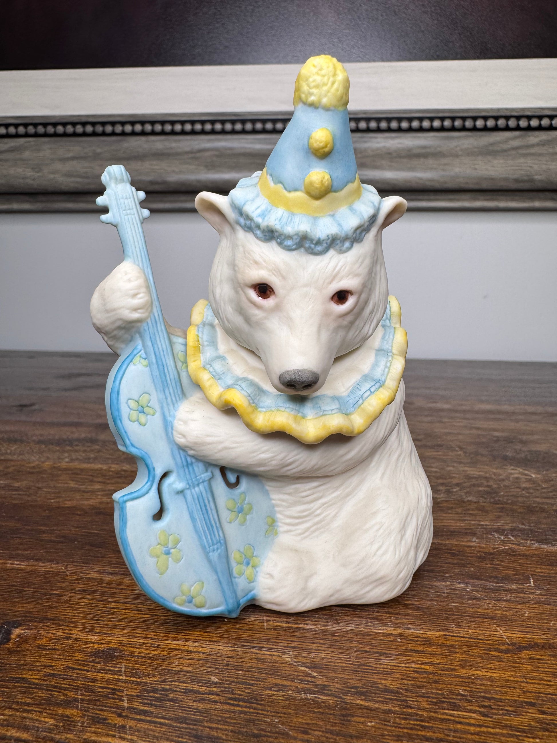 Vintage Cybis Porcelain Polar Bear Playing Cello Figurine