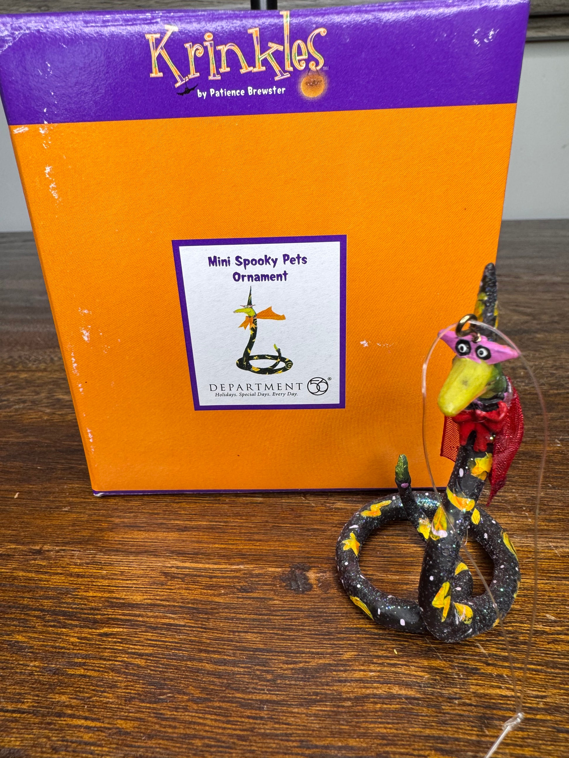 Dept 56 Krinkles Patience Brewster Mini Spooky Pets Snake Ornament w/ Original Box