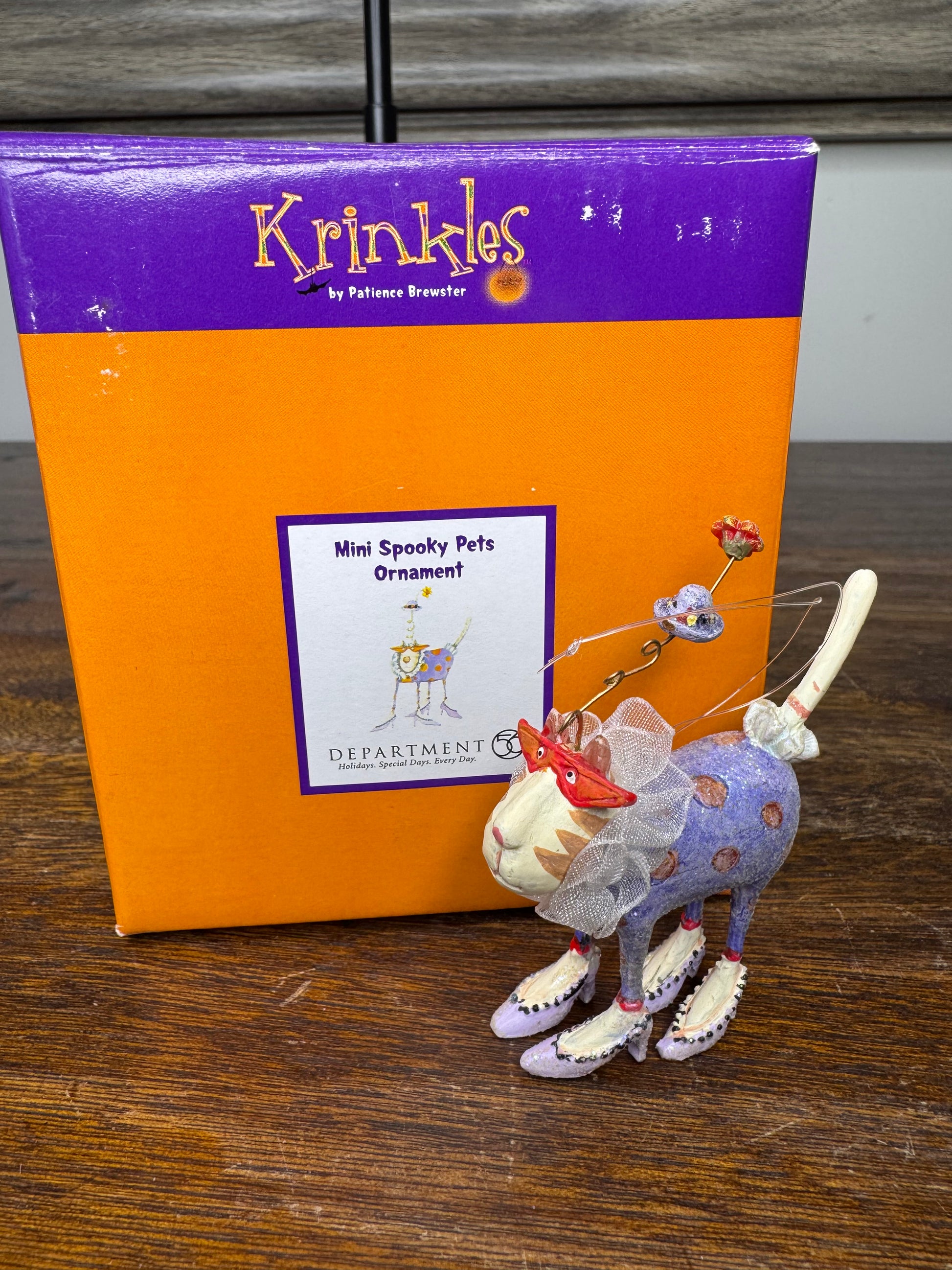 Dept 56 Krinkles Patience Brewster Spooky Mini Pets Cat w/ Original Box