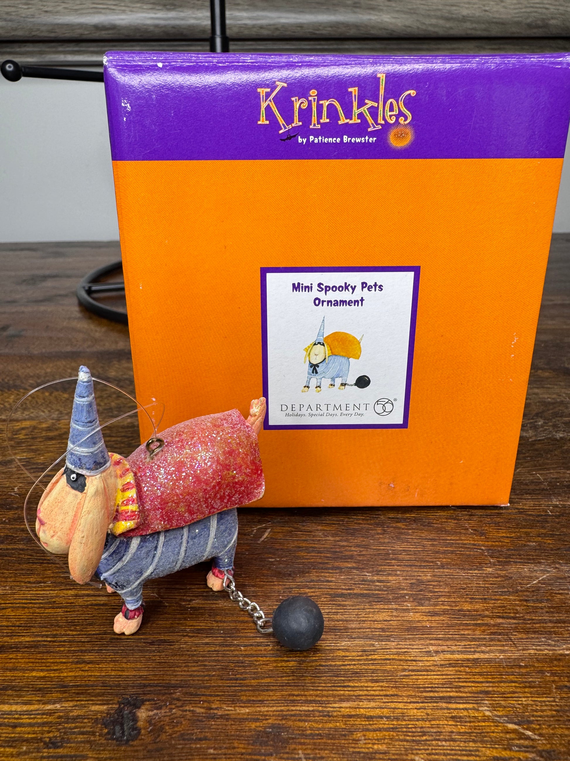 Dept 56 Krinkles Patience Brewster Mini Spooky Pets Bandit Dog w/ Original Box