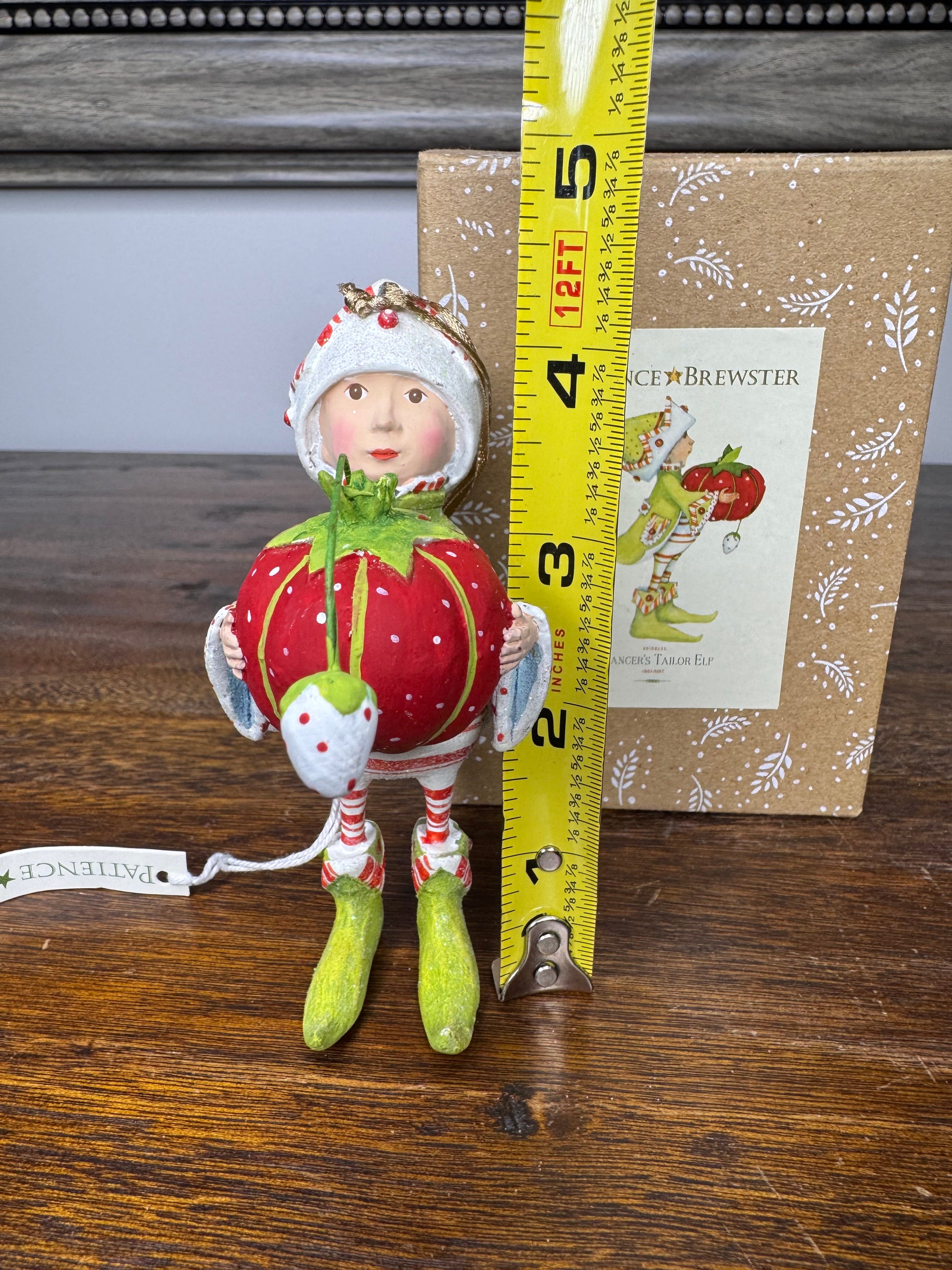 Patience Brewster Dash Away Prancer's Tailor Elf Ornament w/ Original Box