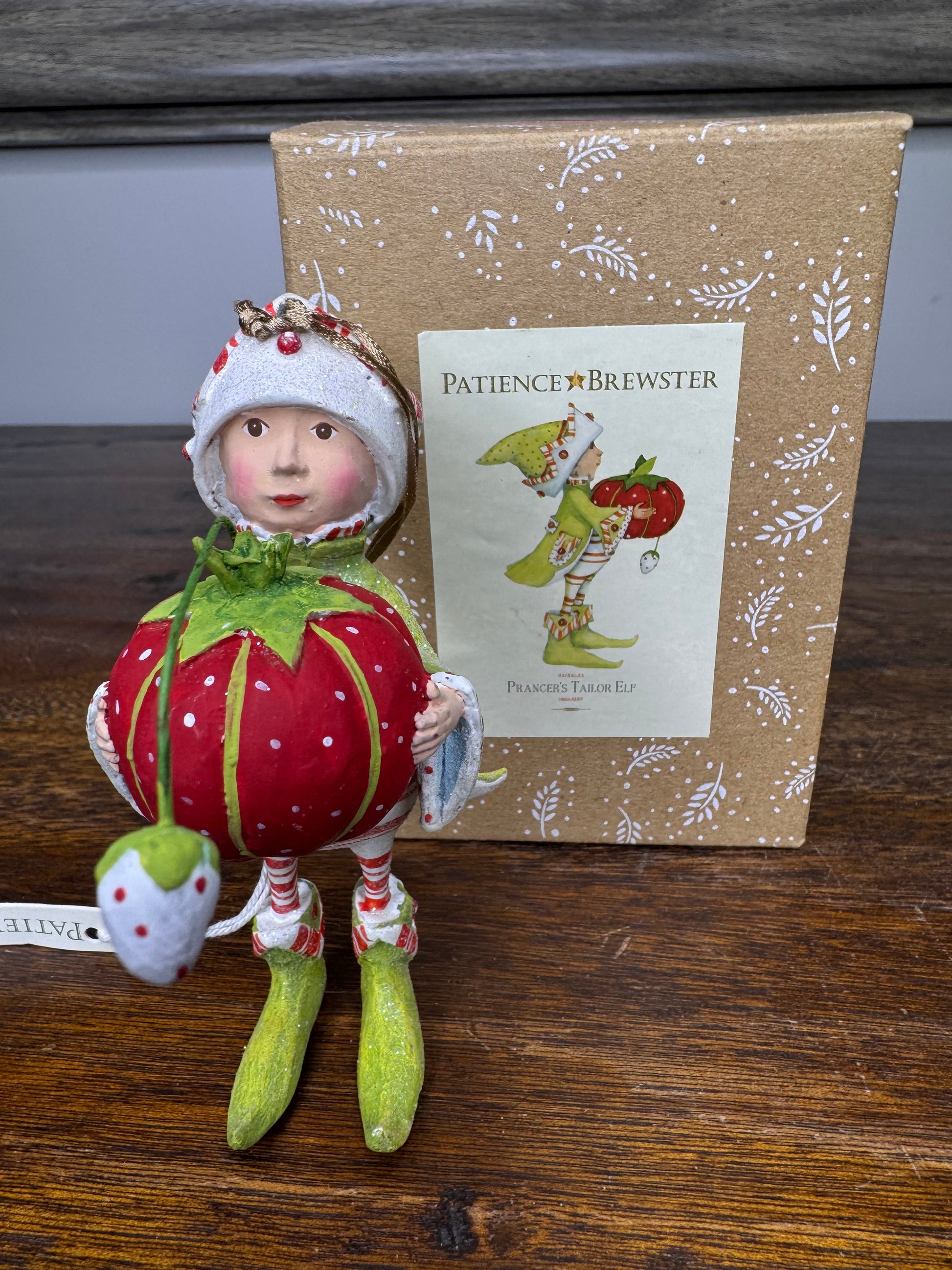 Patience Brewster Dash Away Prancer's Tailor Elf Ornament w/ Original Box