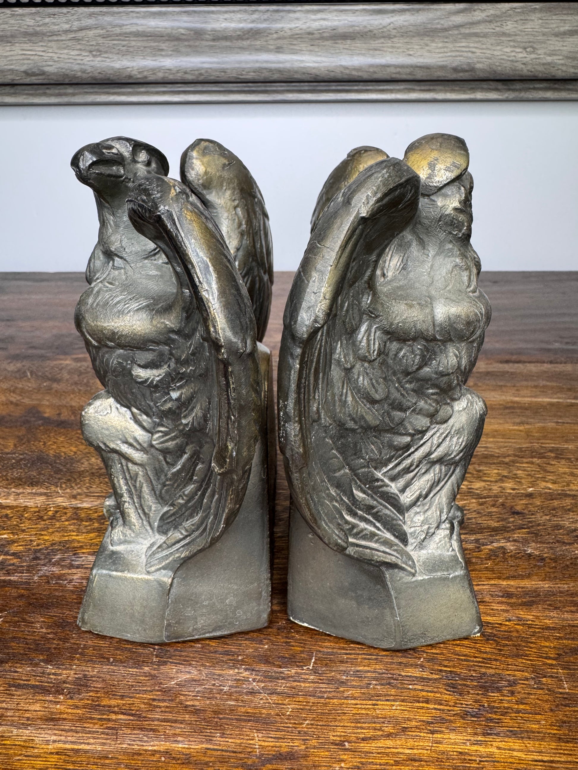 Vintage 1965 American Eagle Brass Bookends 1776