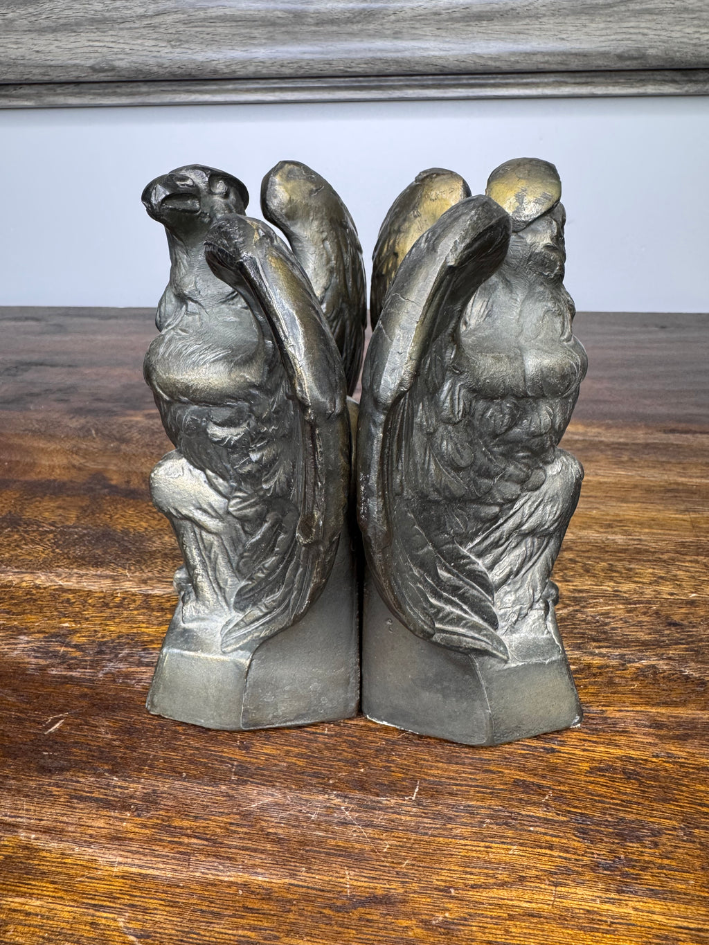 Vintage 1965 American Eagle Brass Bookends 1776