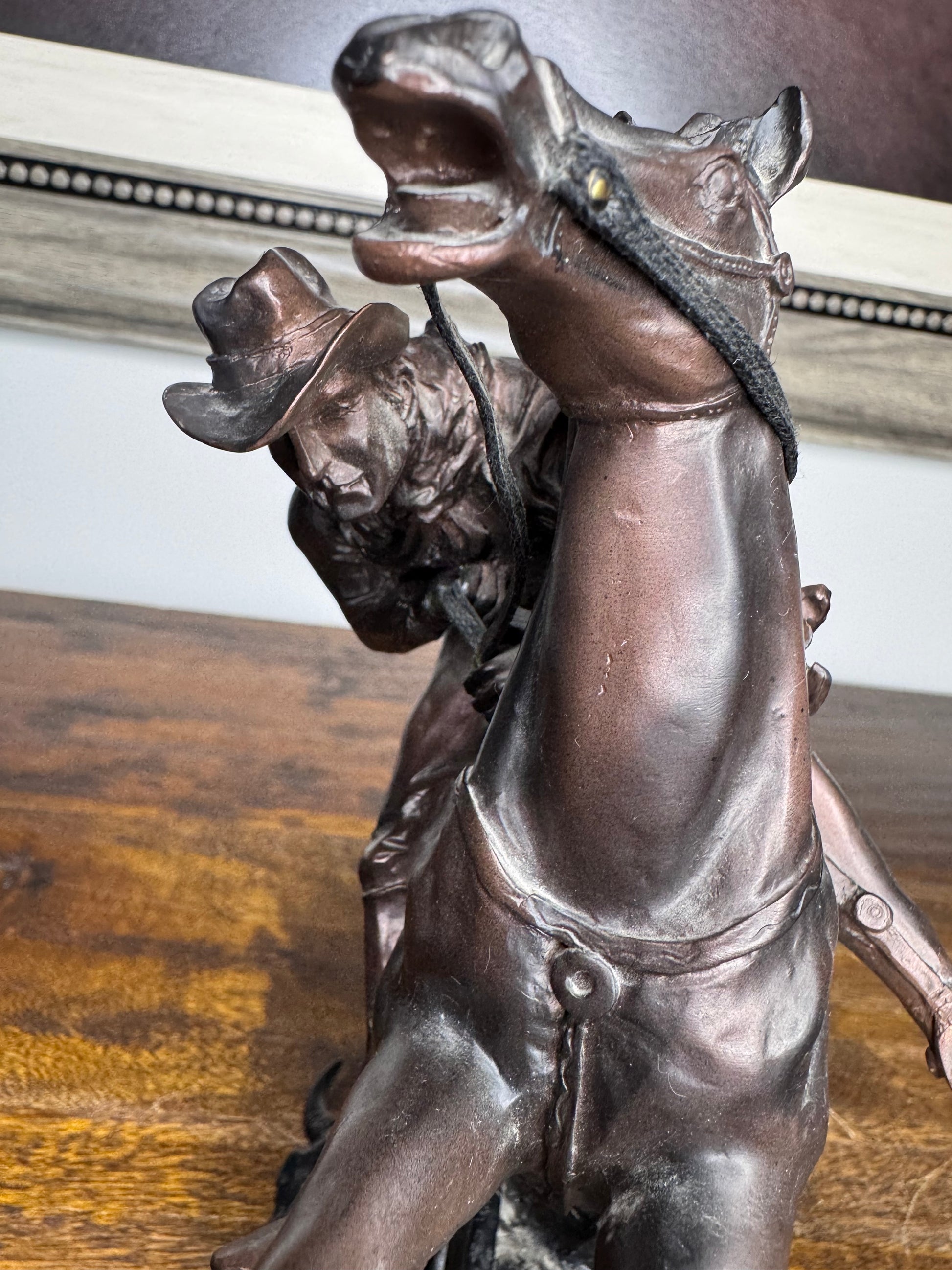 Vintage American Legacy Collection Bronco Rodeo "Hell Bent For Leather" Western Figurine