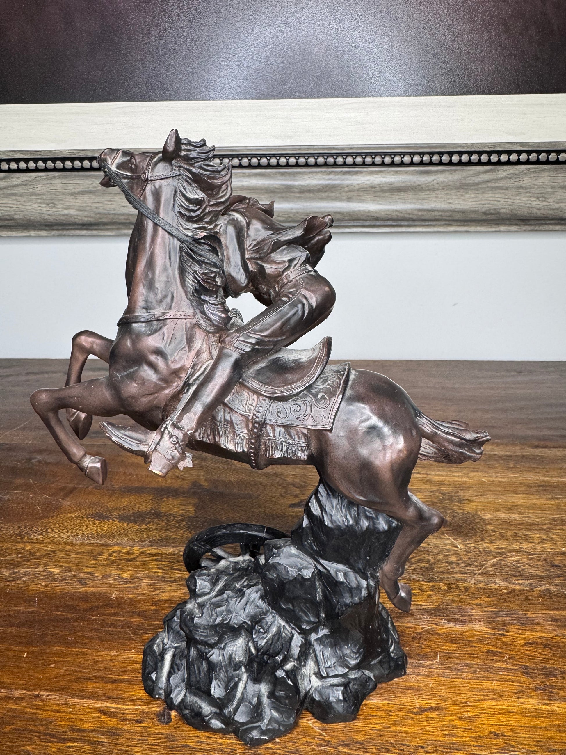 Vintage American Legacy Collection Bronco Rodeo "Hell Bent For Leather" Western Figurine