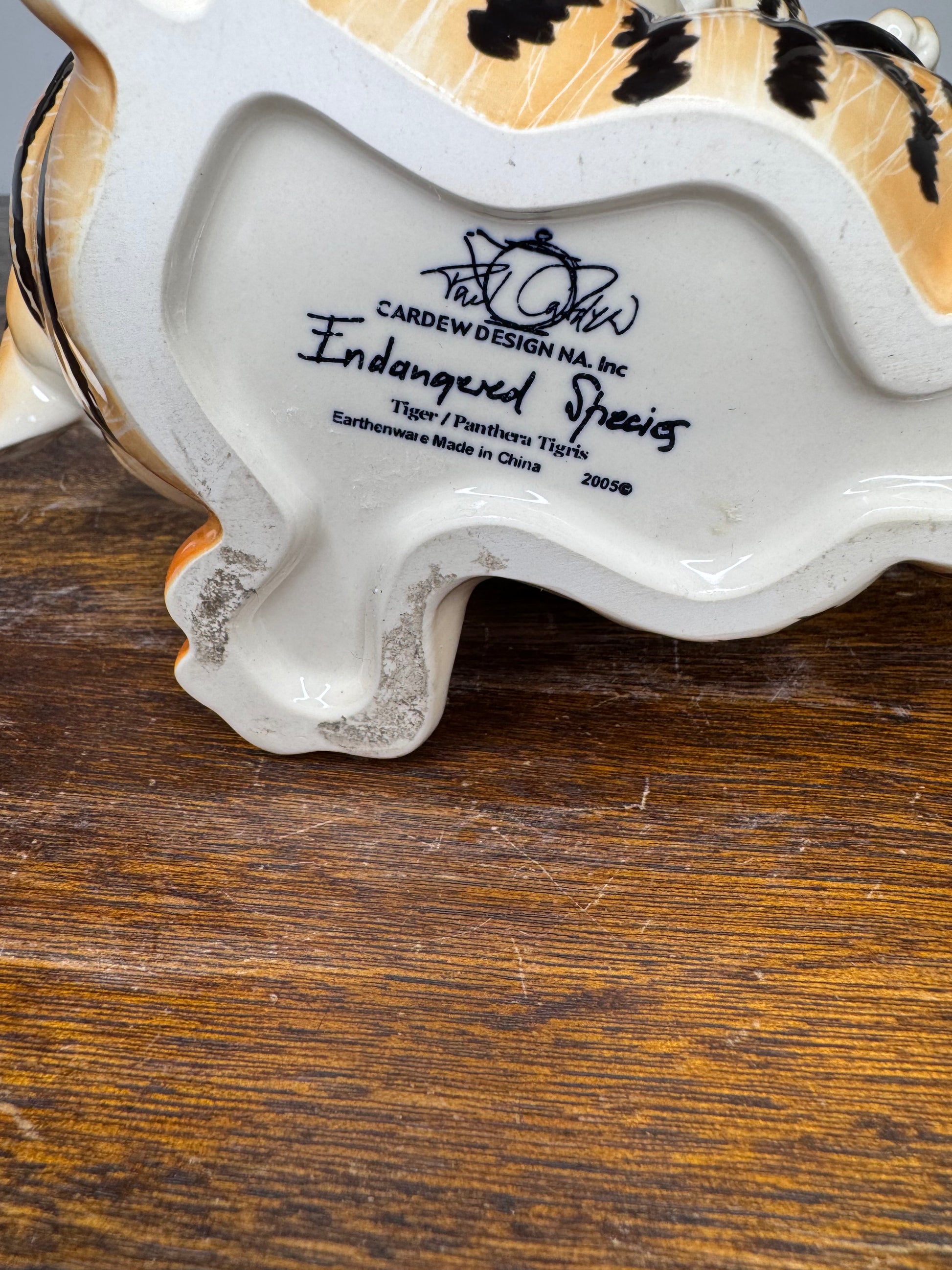 2005 Paul Cardew Designs Endangered Species Bengal Tiger Teapot