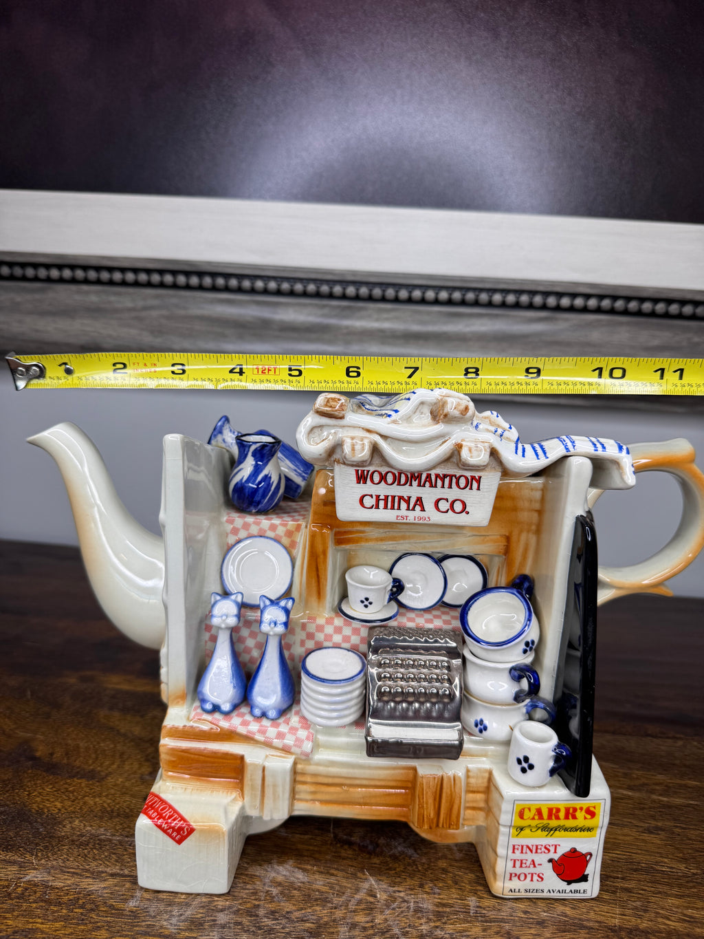 Vintage Paul Cardew Designs England Woodmanton China Co. Novelty Teapot Artist Signed